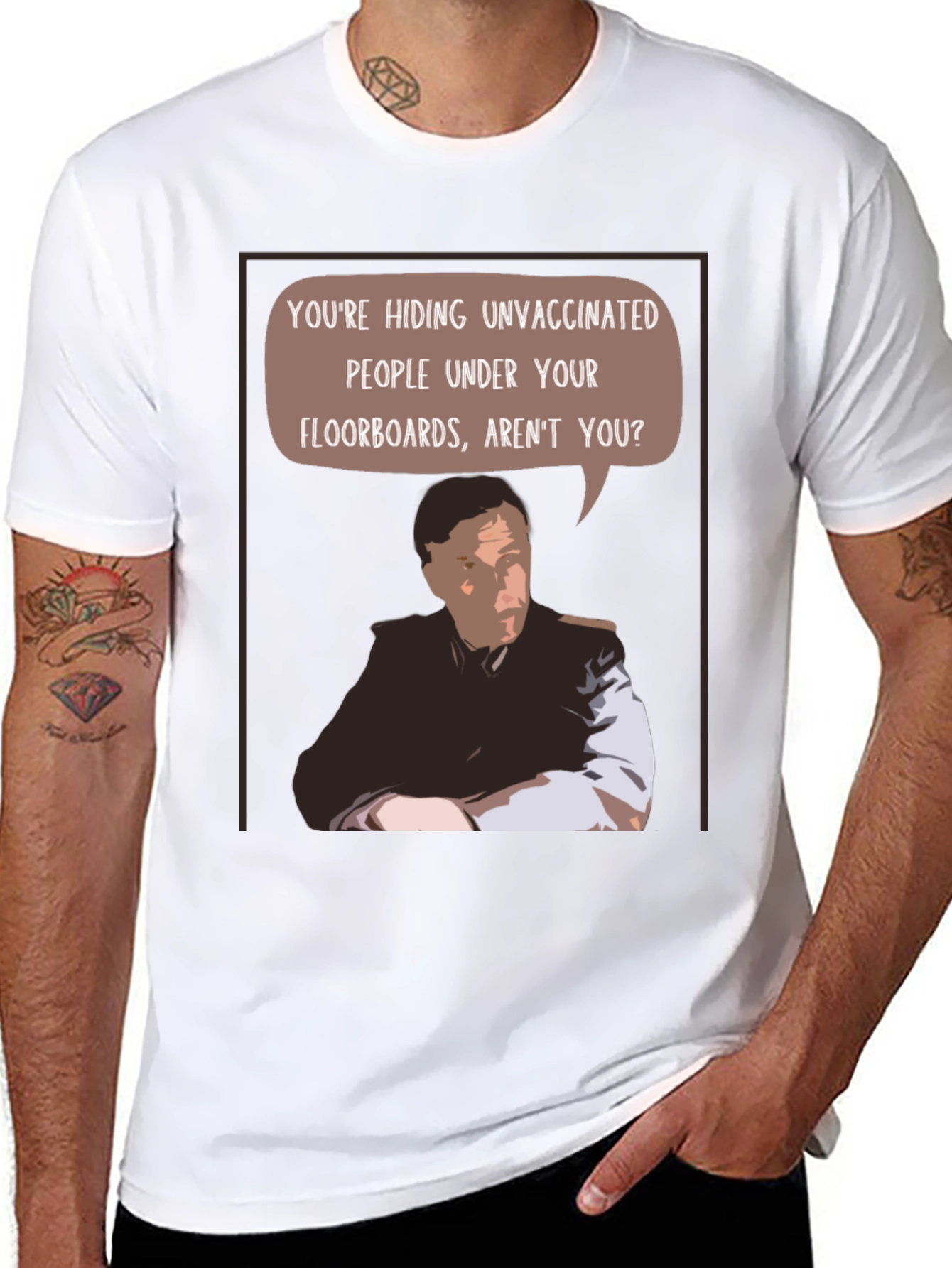 Black Unvaccinated People Under Your Floorboards T-Shirt view 8