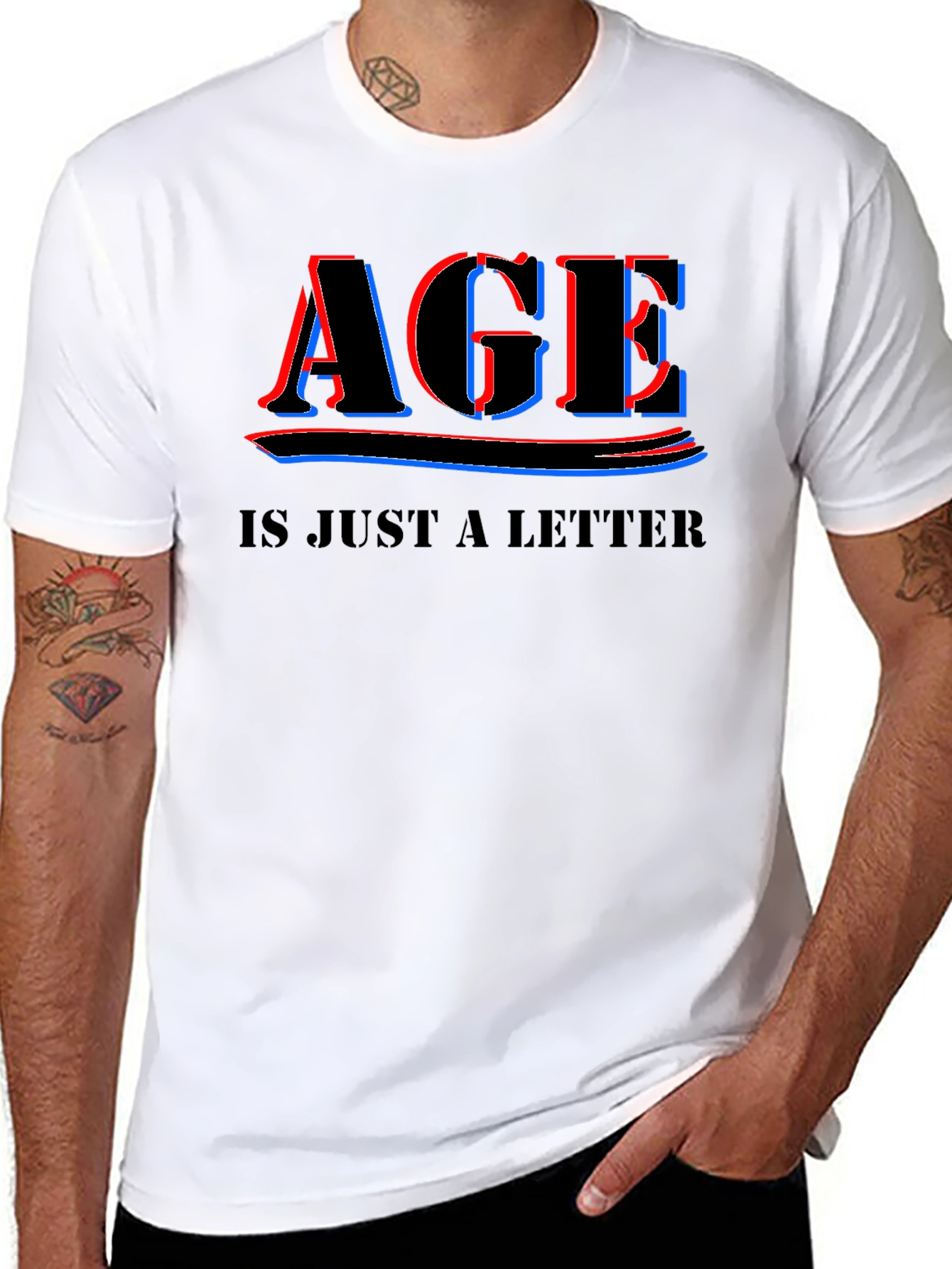 Black Age is Just a Letter T-Shirt - Black Crew Neck Tee view 8