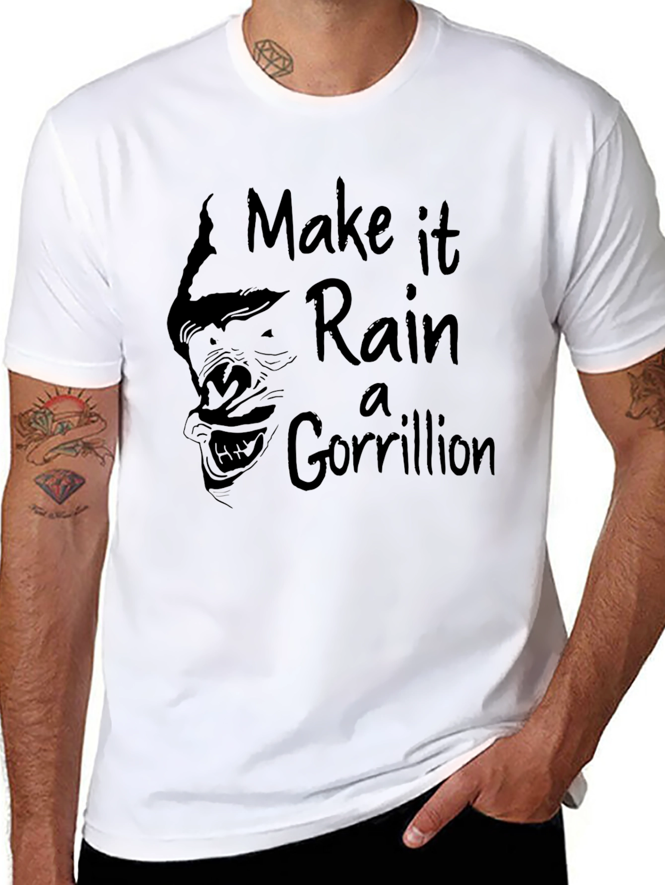 Black Make It Rain a Gorillion Black Graphic Tee view 8