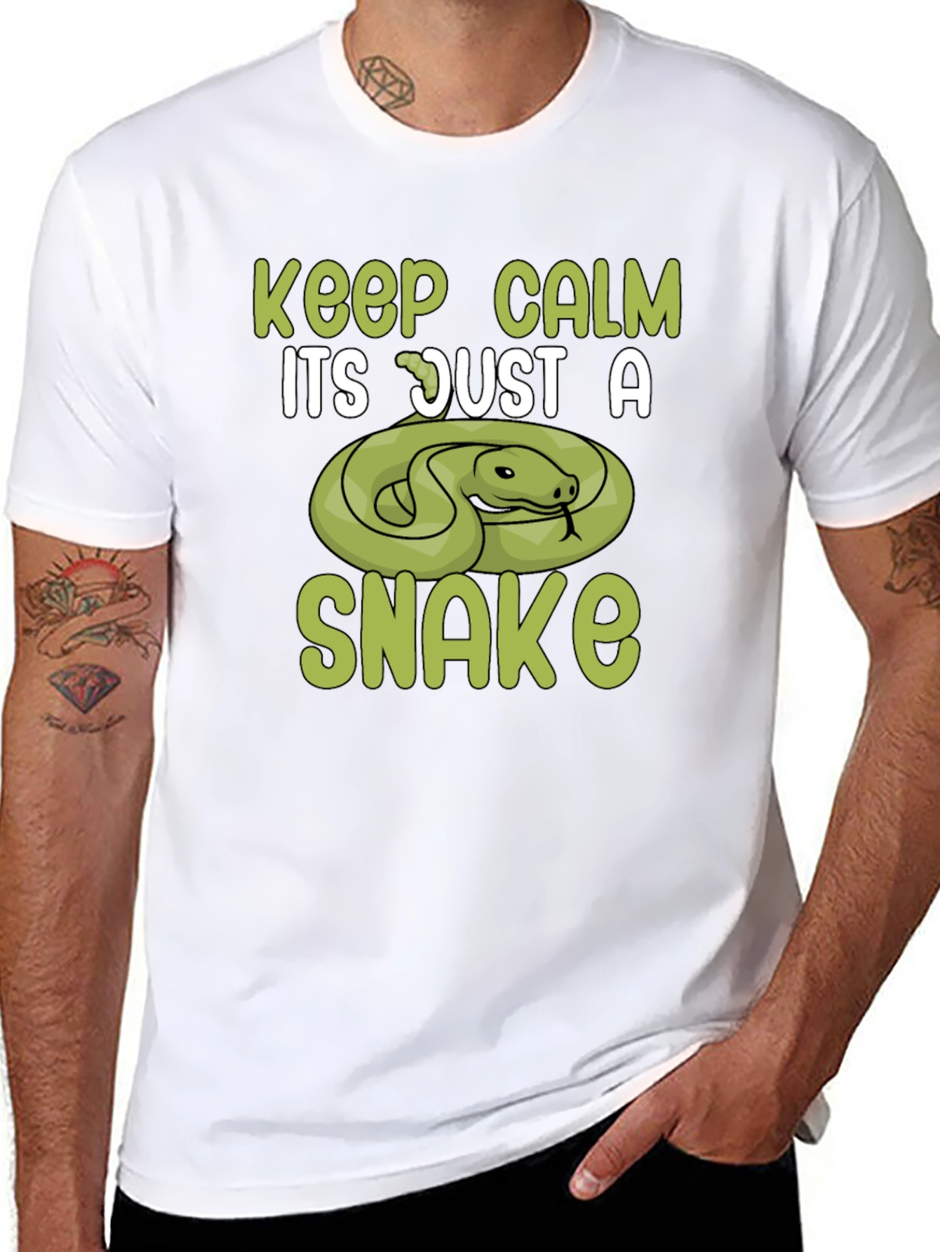 Black Keep Calm Snake T-Shirt view 8