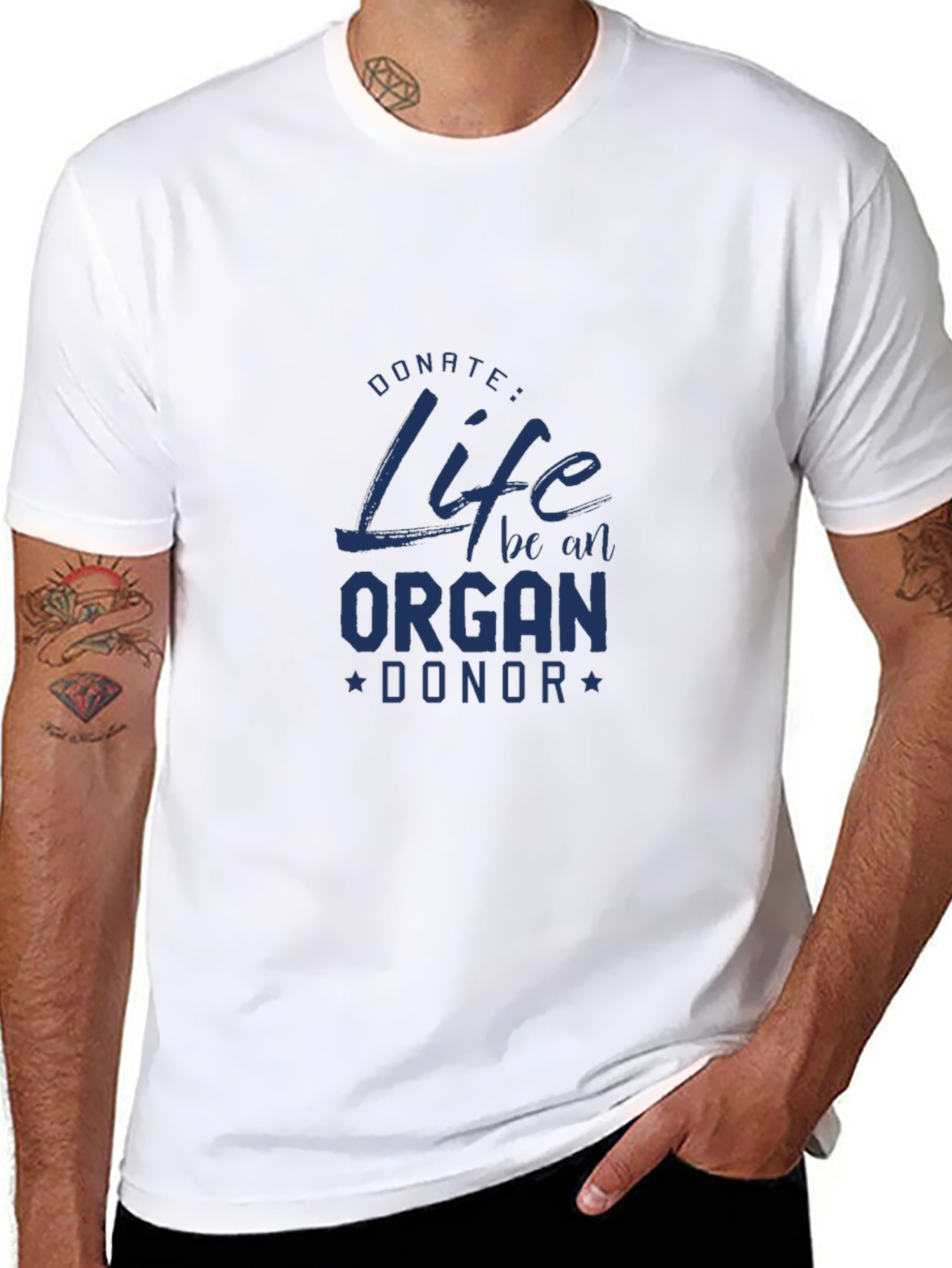 Black Donate Life Organ Donor Black T-Shirt view 8