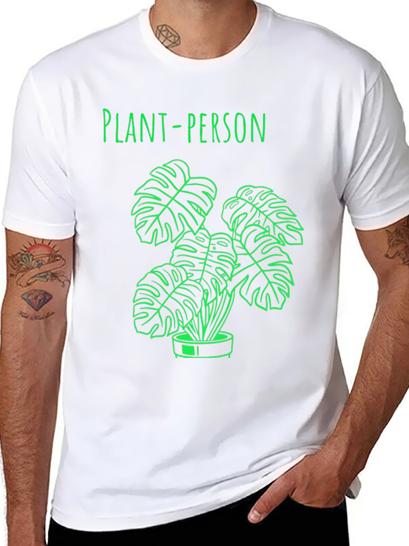 Black Plant-Person Graphic Tee view 8