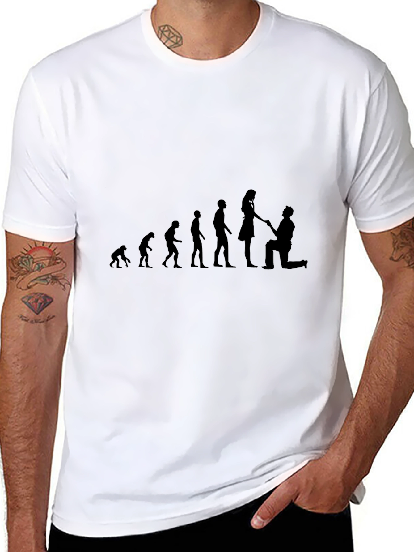Black Evolution of Marriage T-Shirt - Black view 8