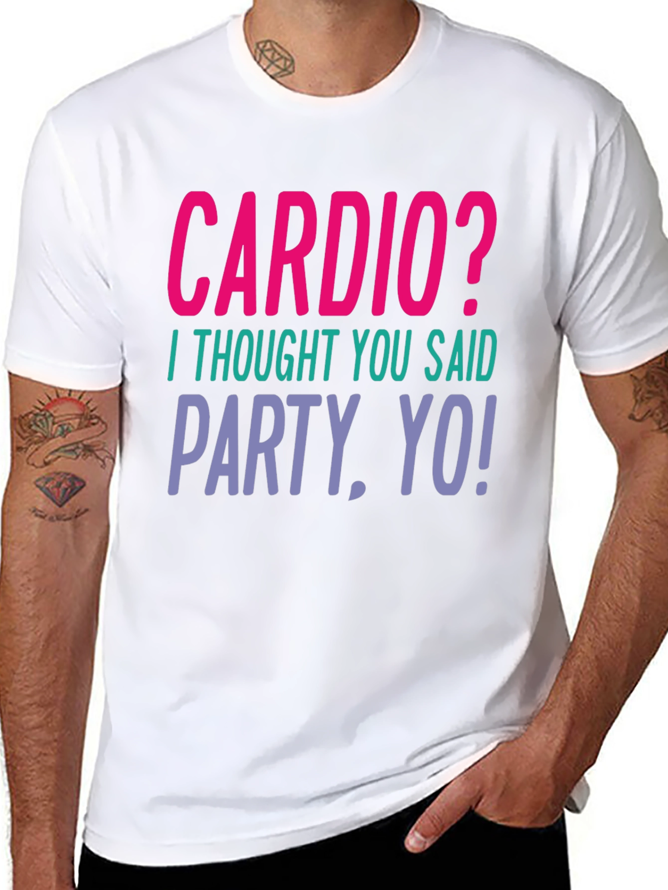 Black Cardio? Party, Yo! Graphic Tee - Unisex view 8