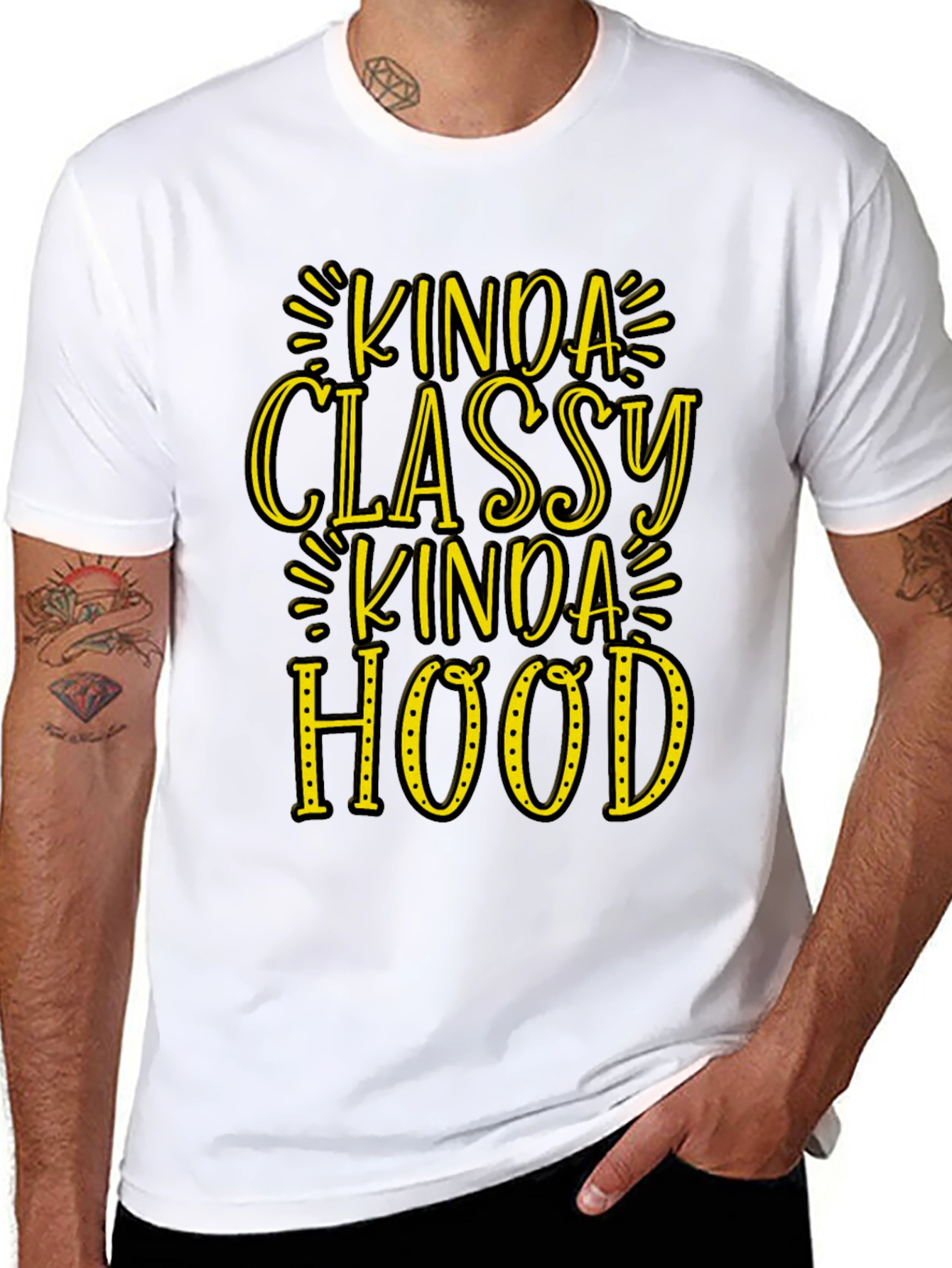 Black Kinda Classy Kinda Hood Graphic T-Shirt view 8
