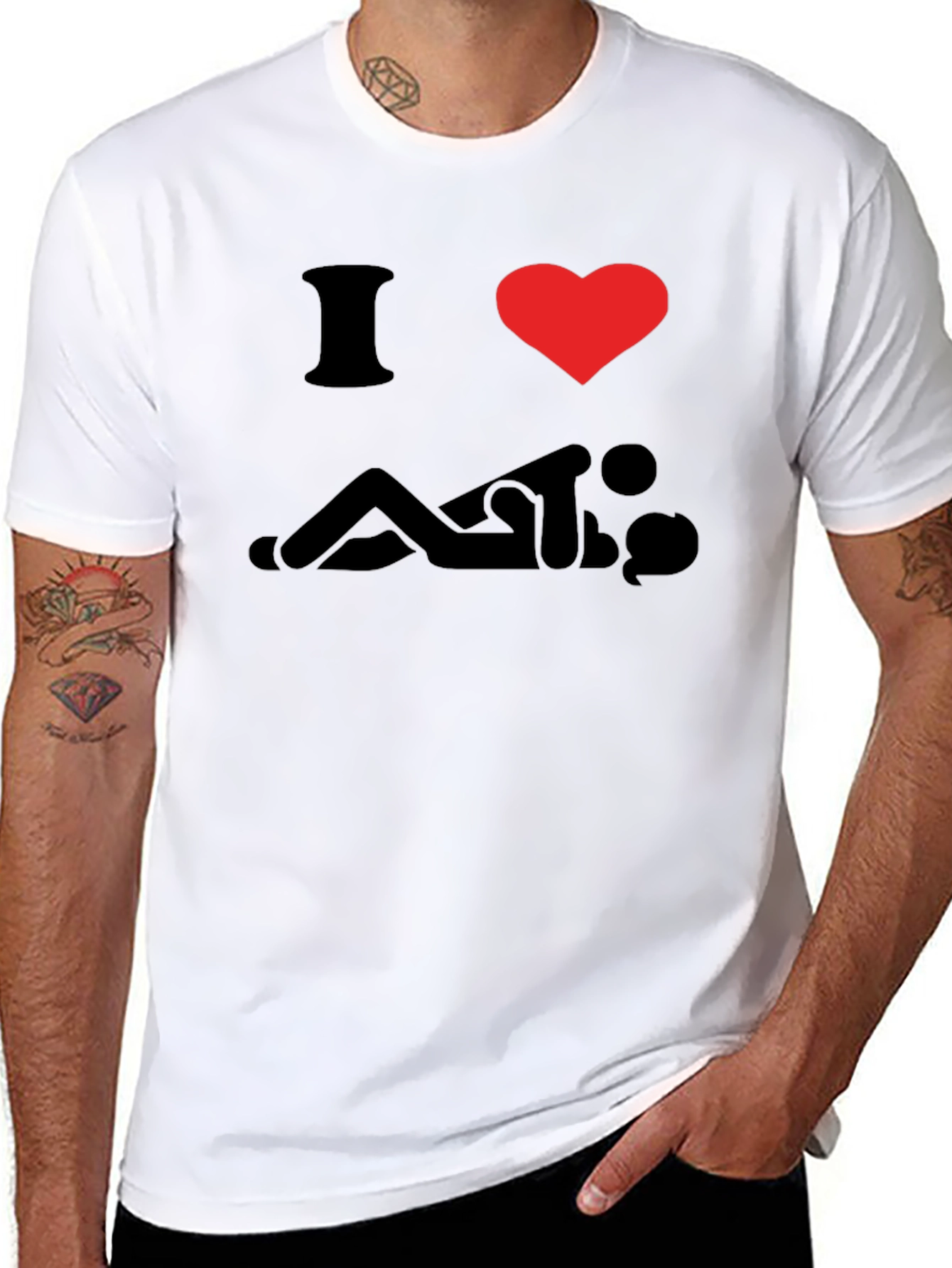 Black I Love Sex T-Shirt - Funny Graphic Tee view 8