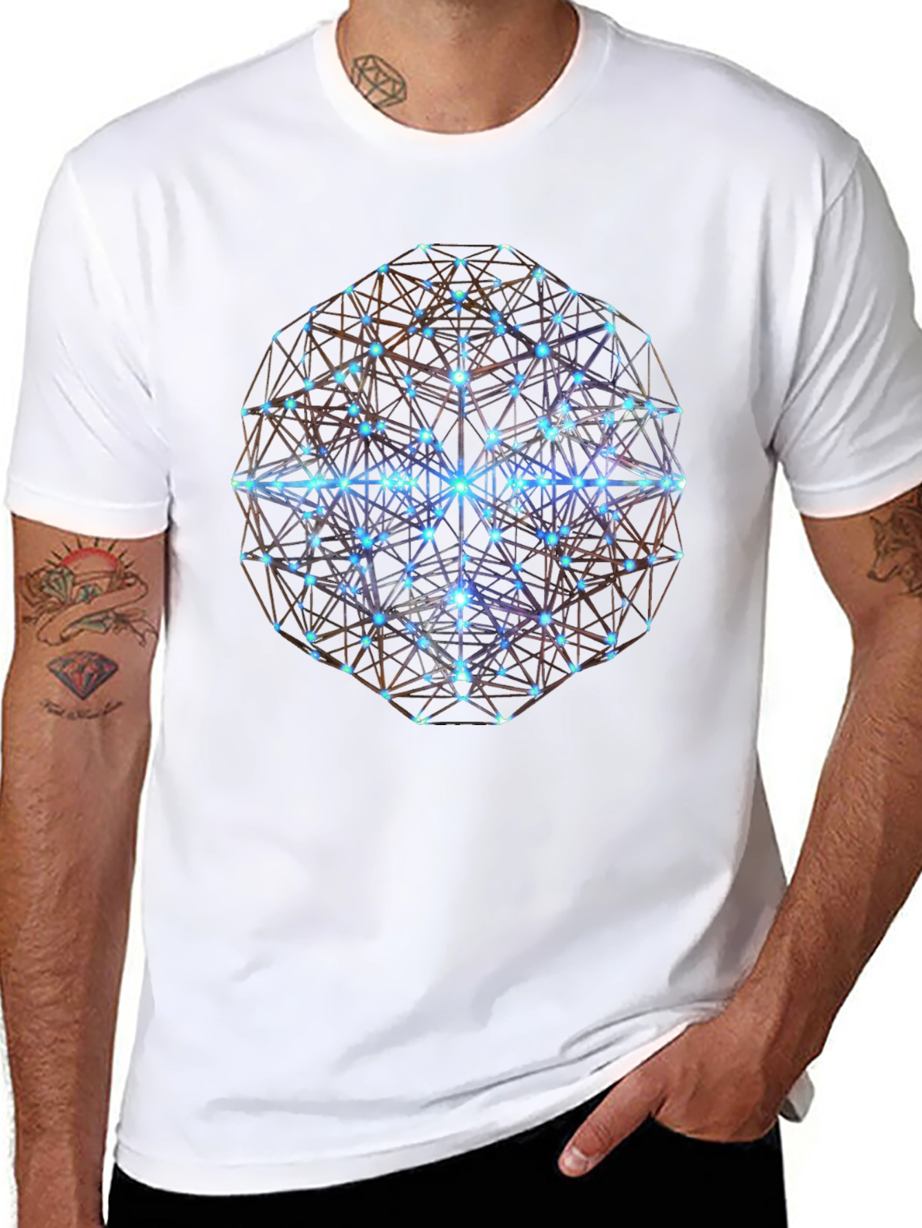 Black Geometric Sphere Graphic T-Shirt - Modern Design view 8