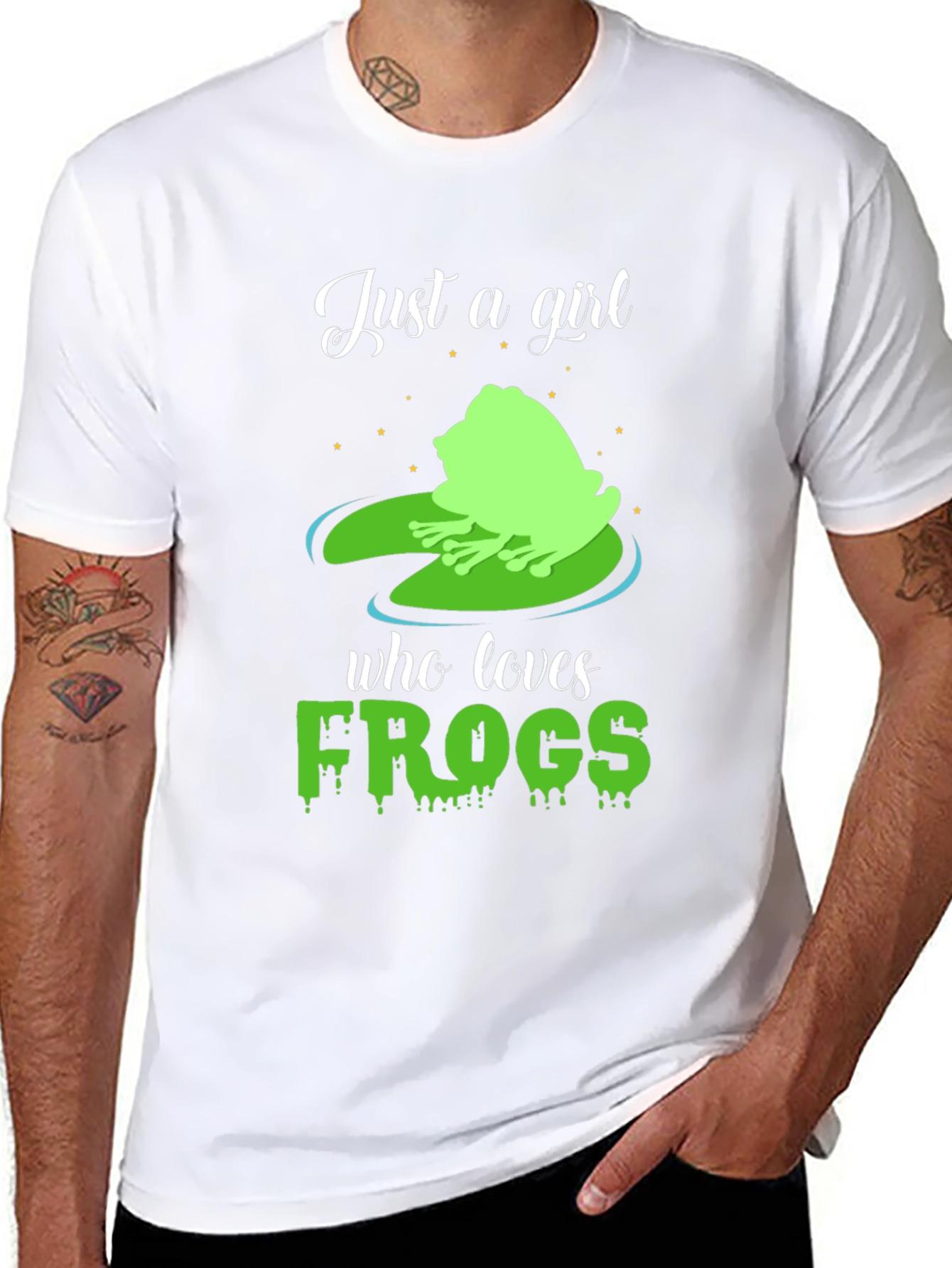 Black Just A Girl Who Loves Frogs T-Shirt view 8