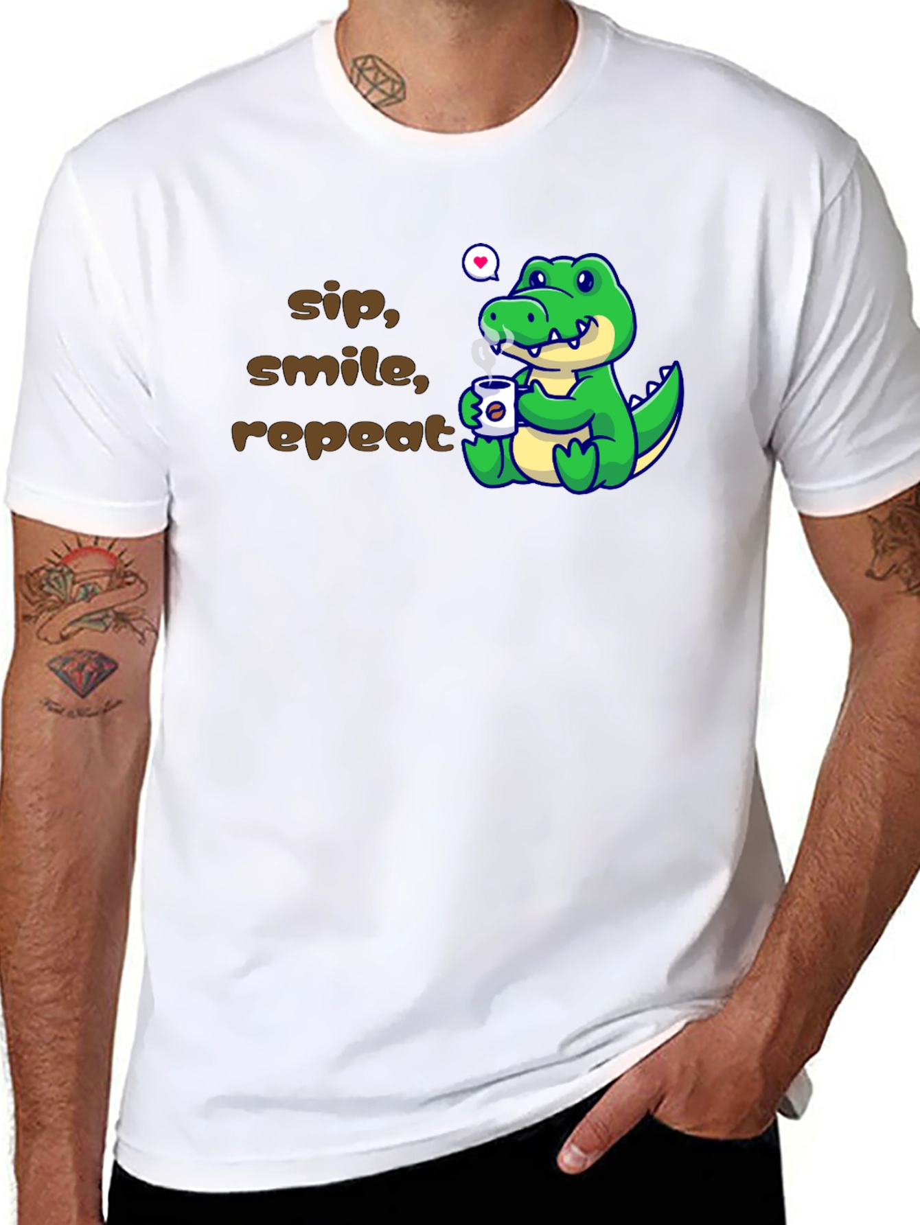 Black Sip, Smile, Repeat Alligator T-Shirt view 8