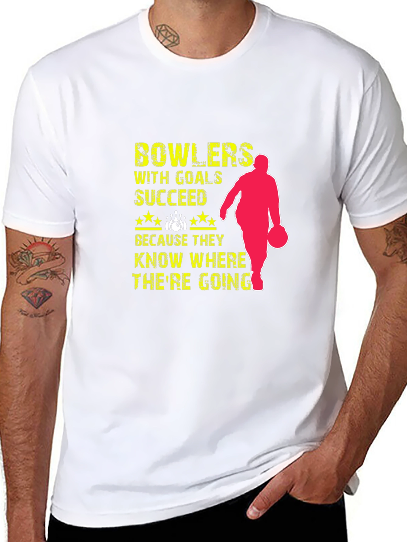 Black Bowlers Succeed T-Shirt - Bowling with Goals view 8