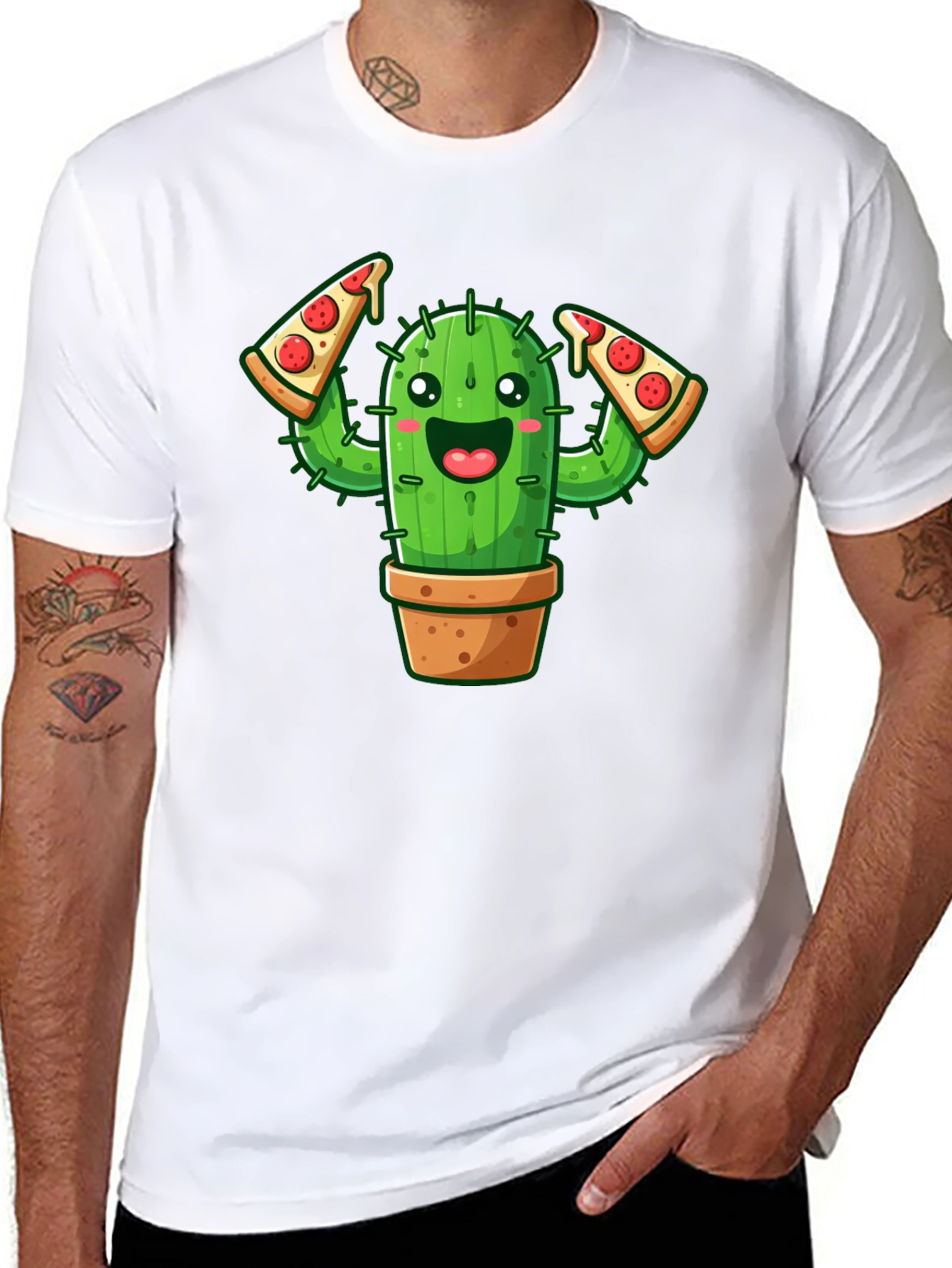 Black Cactus Pizza Lover Graphic Tee - Unisex view 8