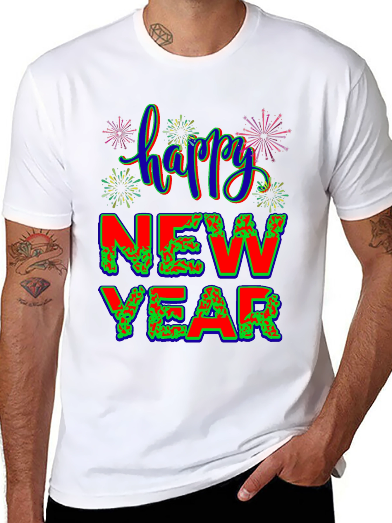 Black Happy New Year Graphic Tee view 8