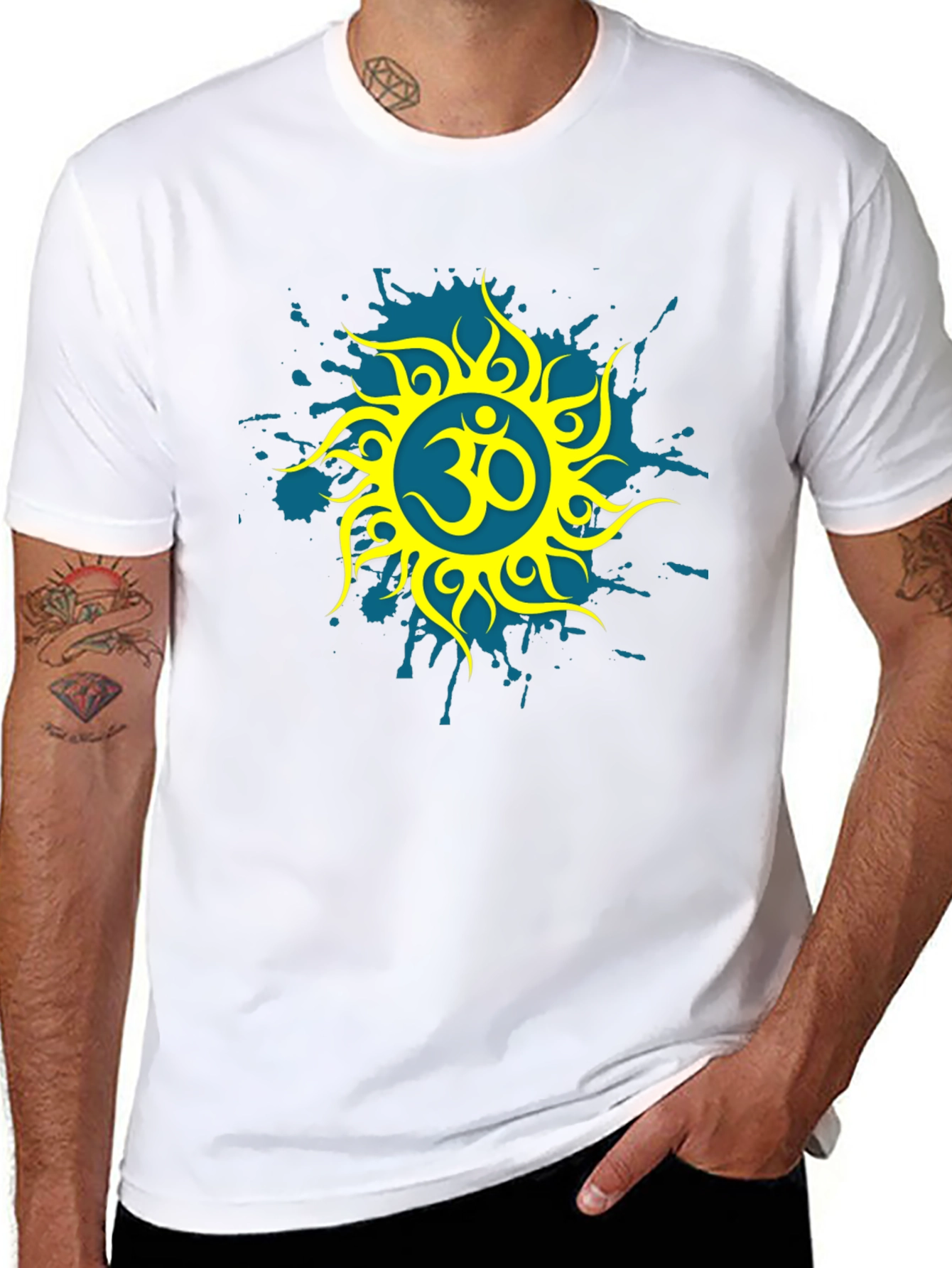 Black Om Symbol Graphic Tee - Stylish Black T-Shirt view 8