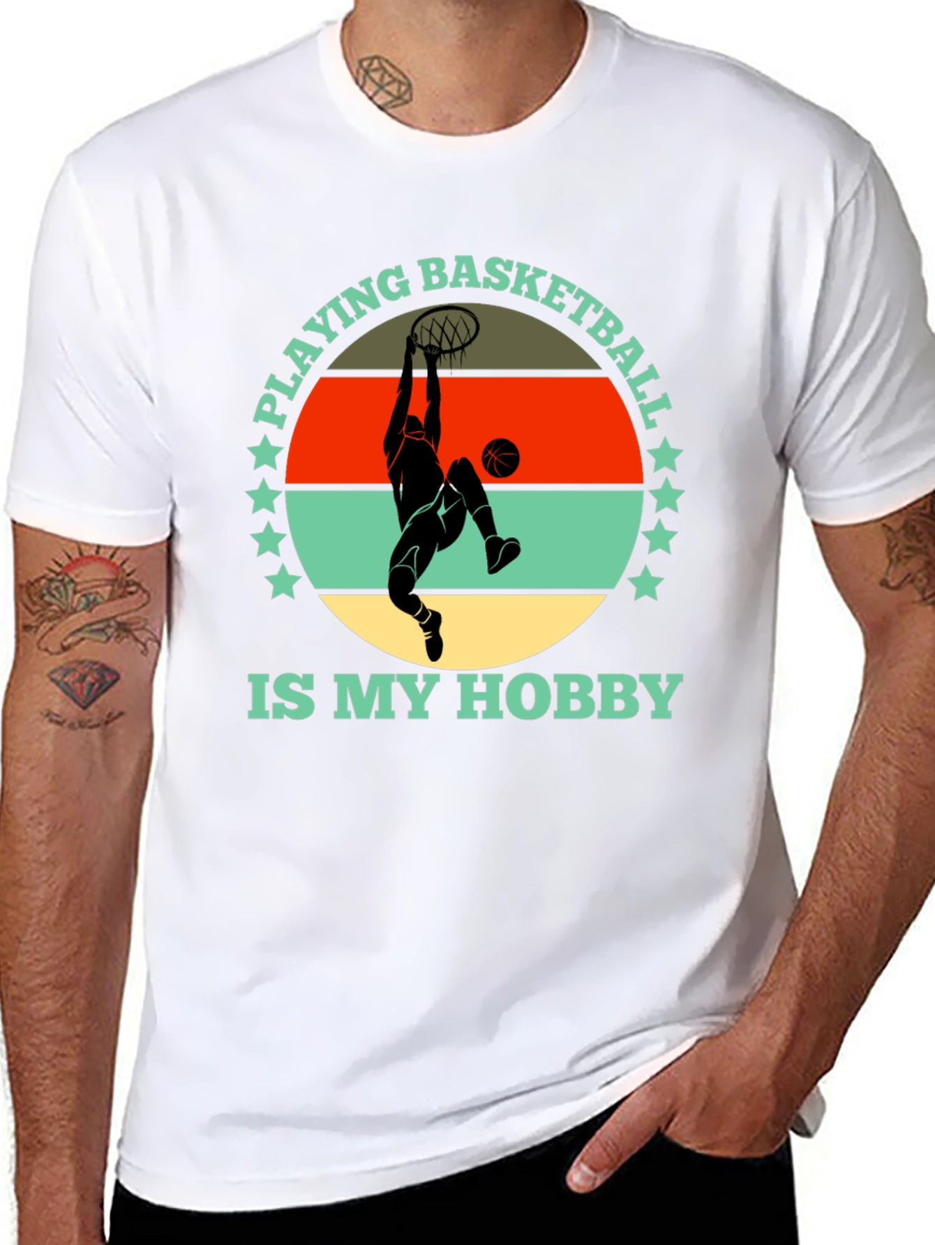 Black Basketball Hobby Graphic Tee - Stylish Cotton T-Shirt view 8