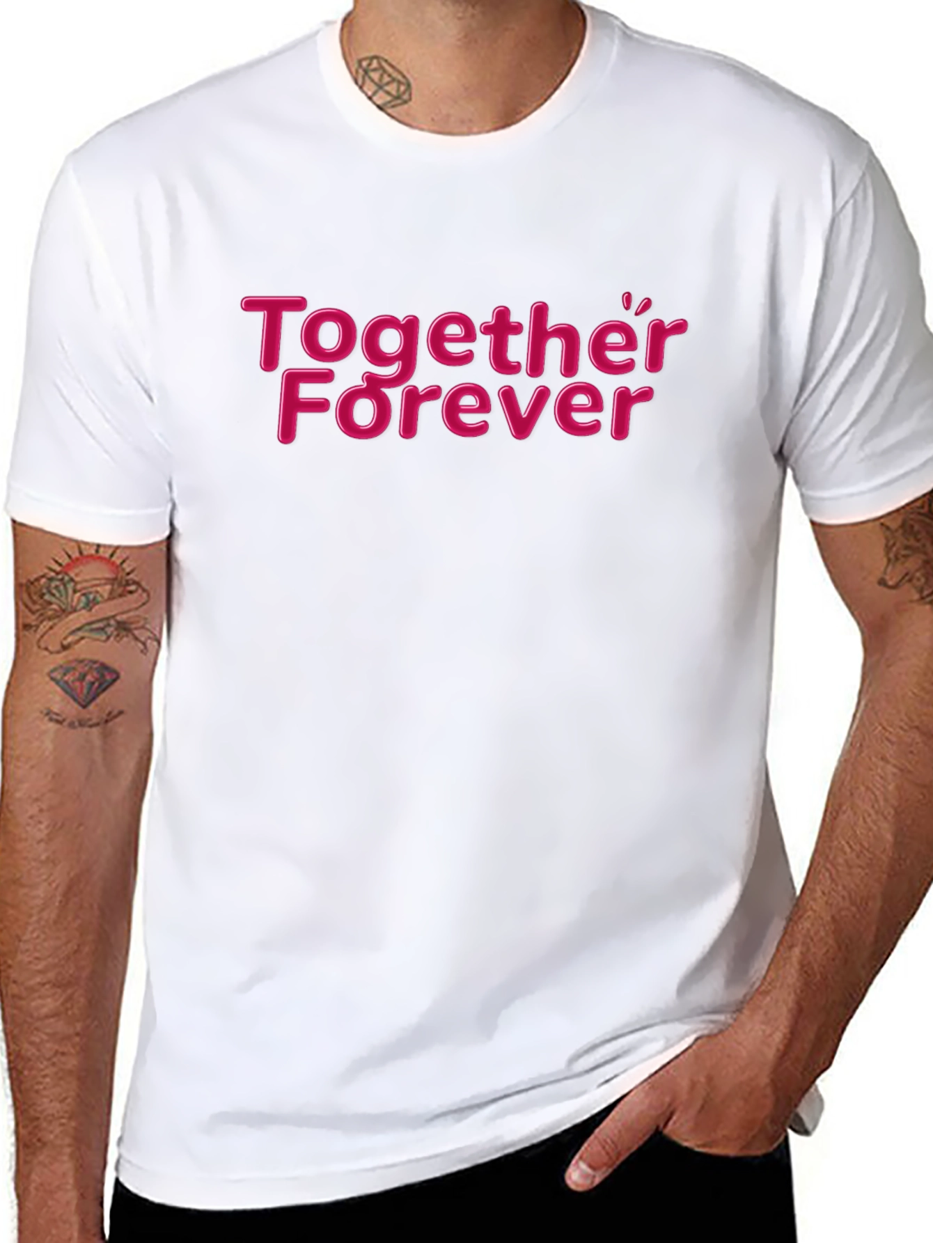 Black Together Forever Graphic Tee - Black view 8
