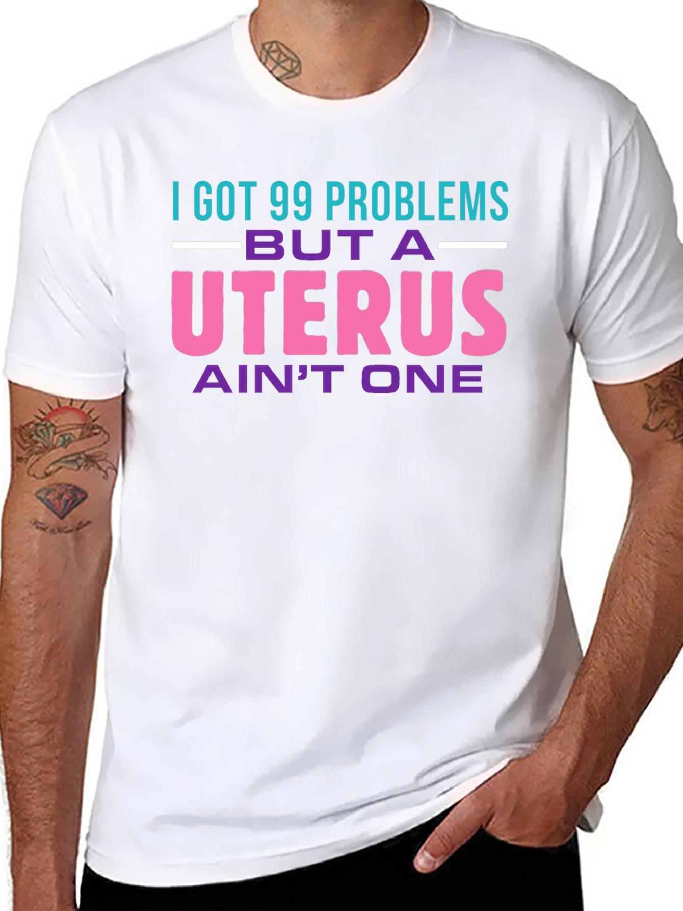 Black 99 Problems Uterus T-Shirt: Bold Statement Tee view 8