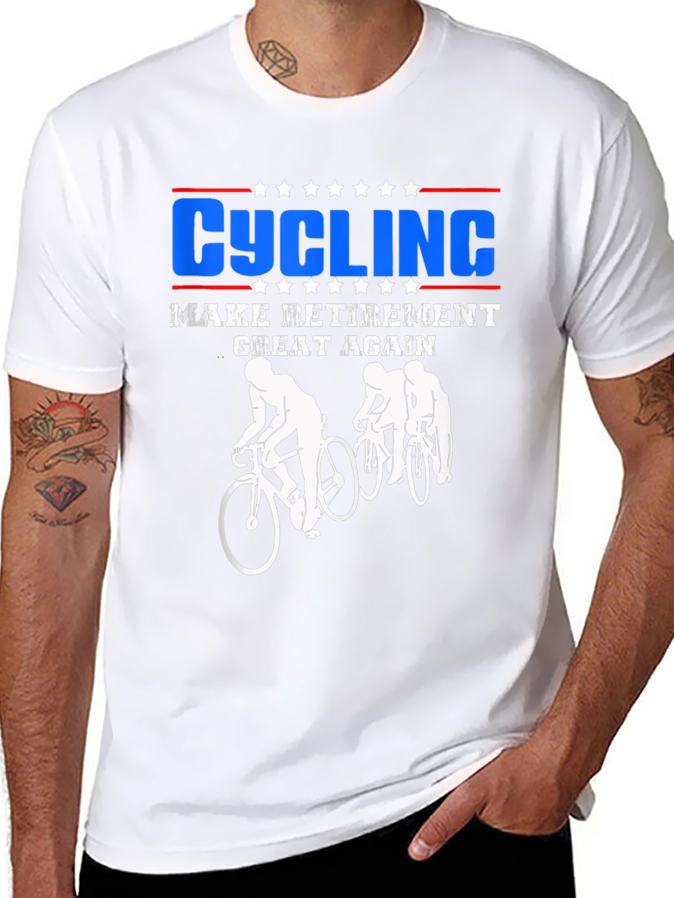 Black Cycling Make Retirement Great Again T-Shirt view 8