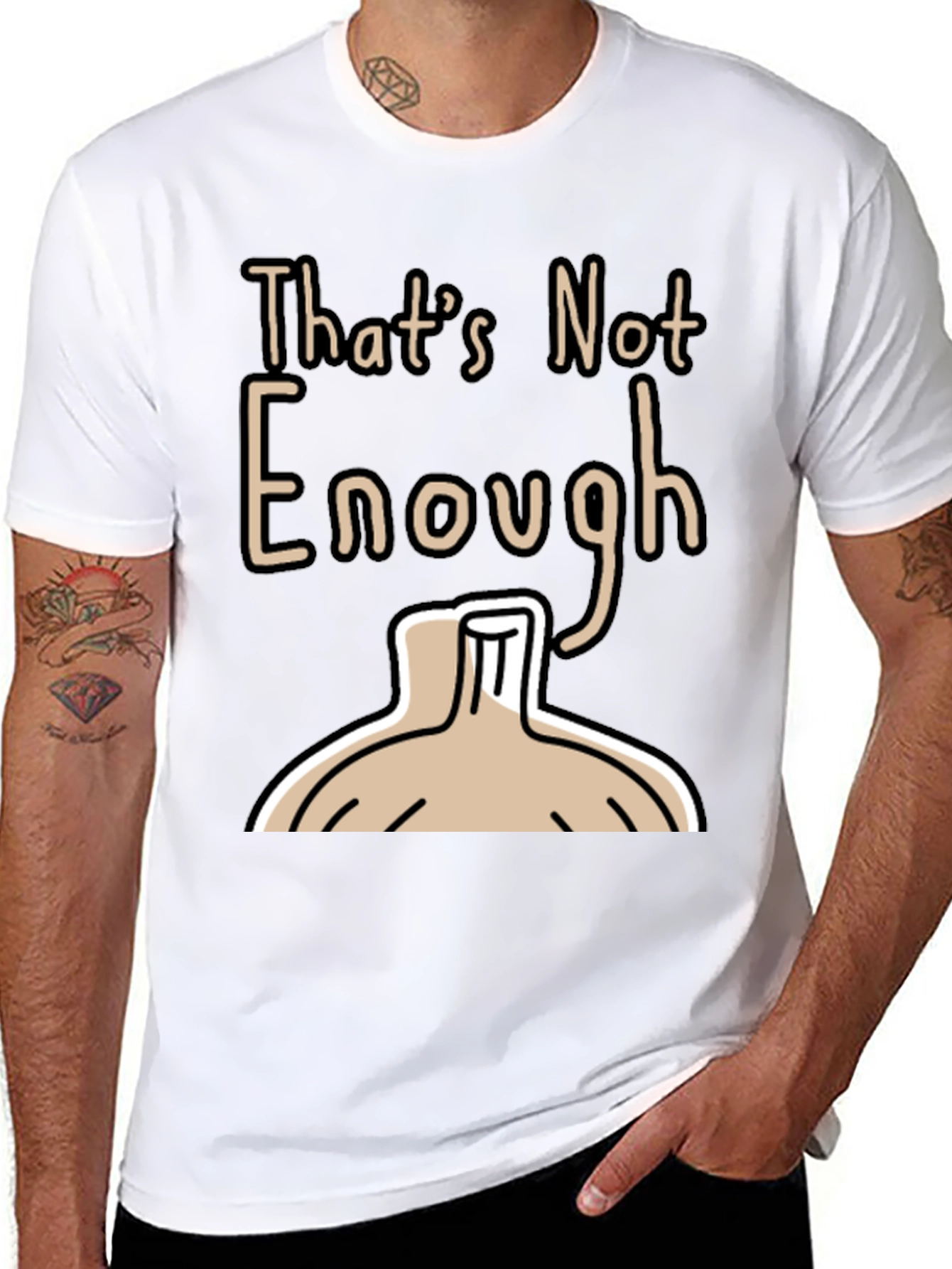 Black That's Not Enough T-Shirt - Funny Onion Design view 8