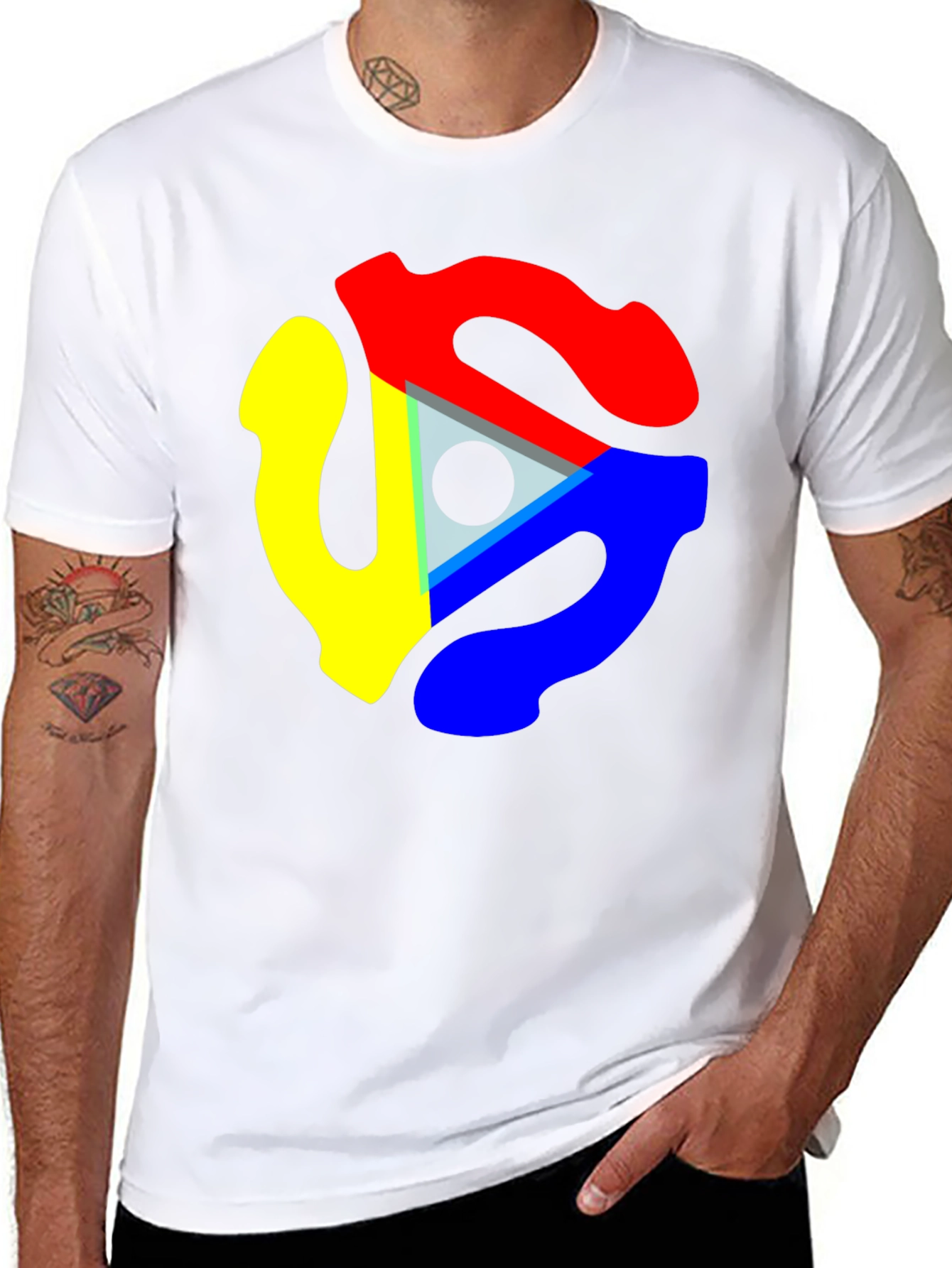 Black Abstract Color Swirl Graphic T-Shirt - Modern Art Tee view 8