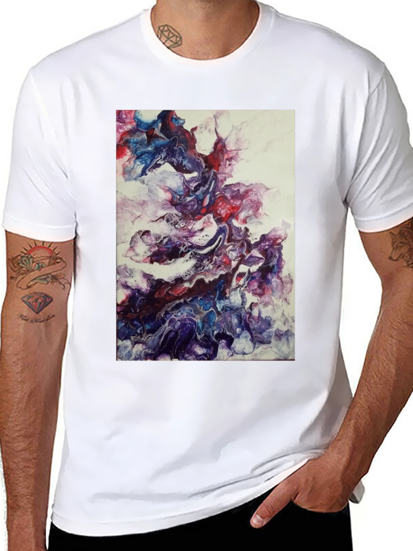 Black Abstract Art Black T-Shirt view 8