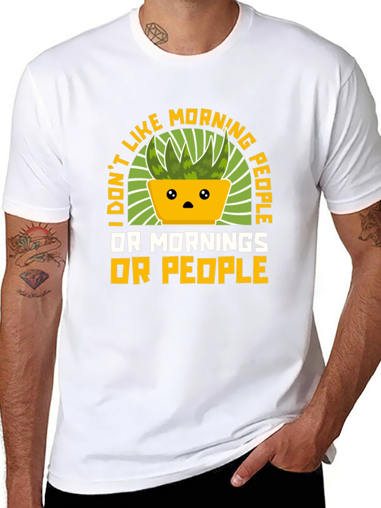 Black Funny Anti-Morning People T-Shirt view 8