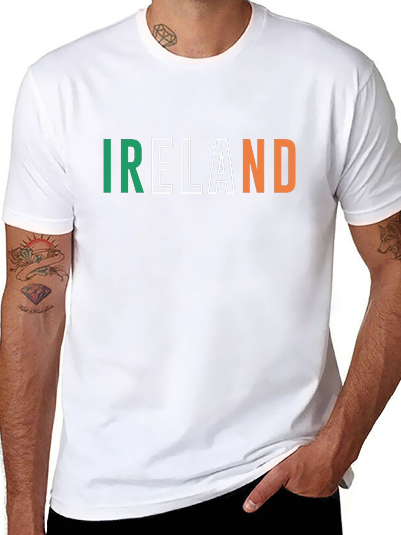 Black Ireland Flag Colors T-Shirt view 8