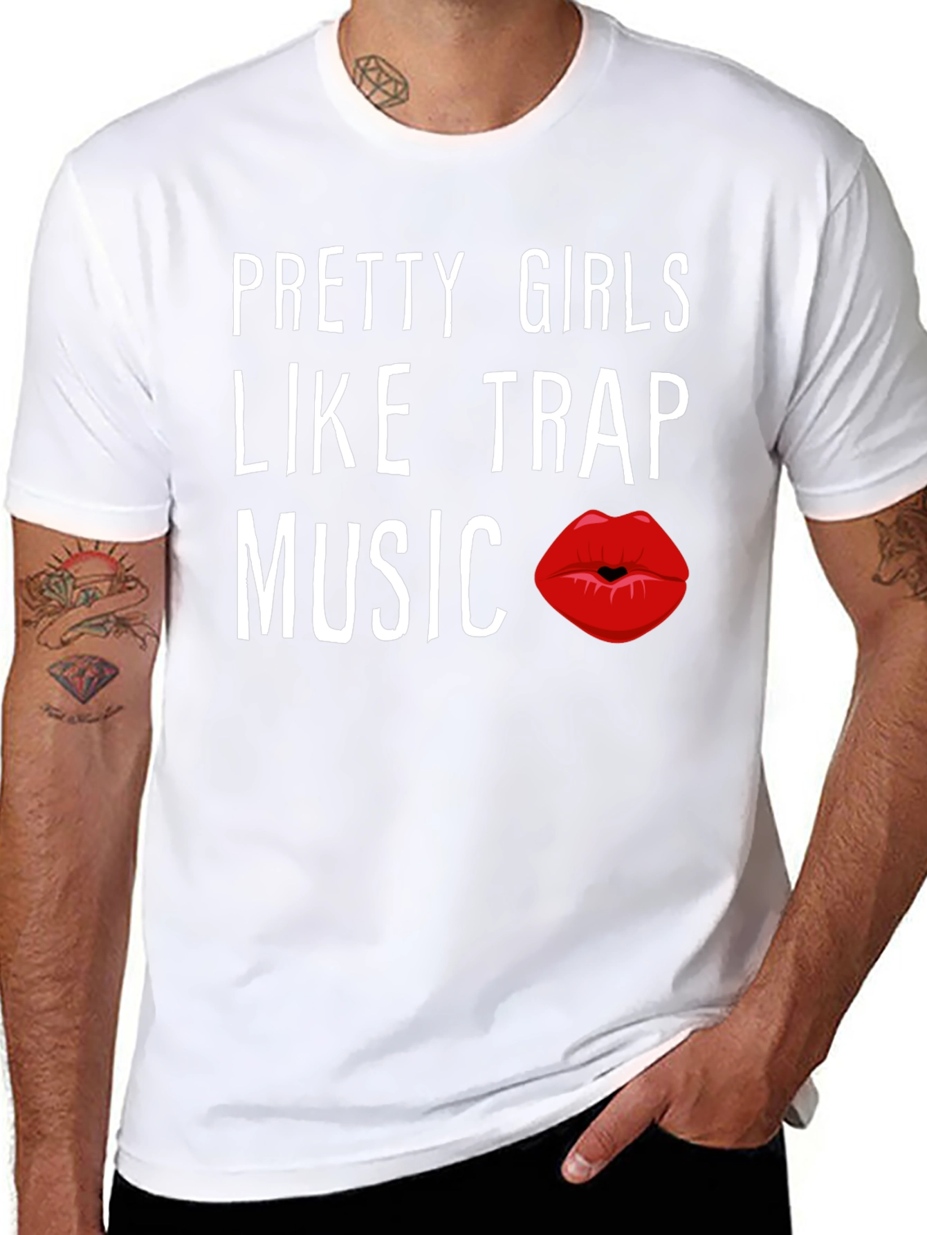 Black Pretty Girls Like Trap Music Graphic Tee view 8