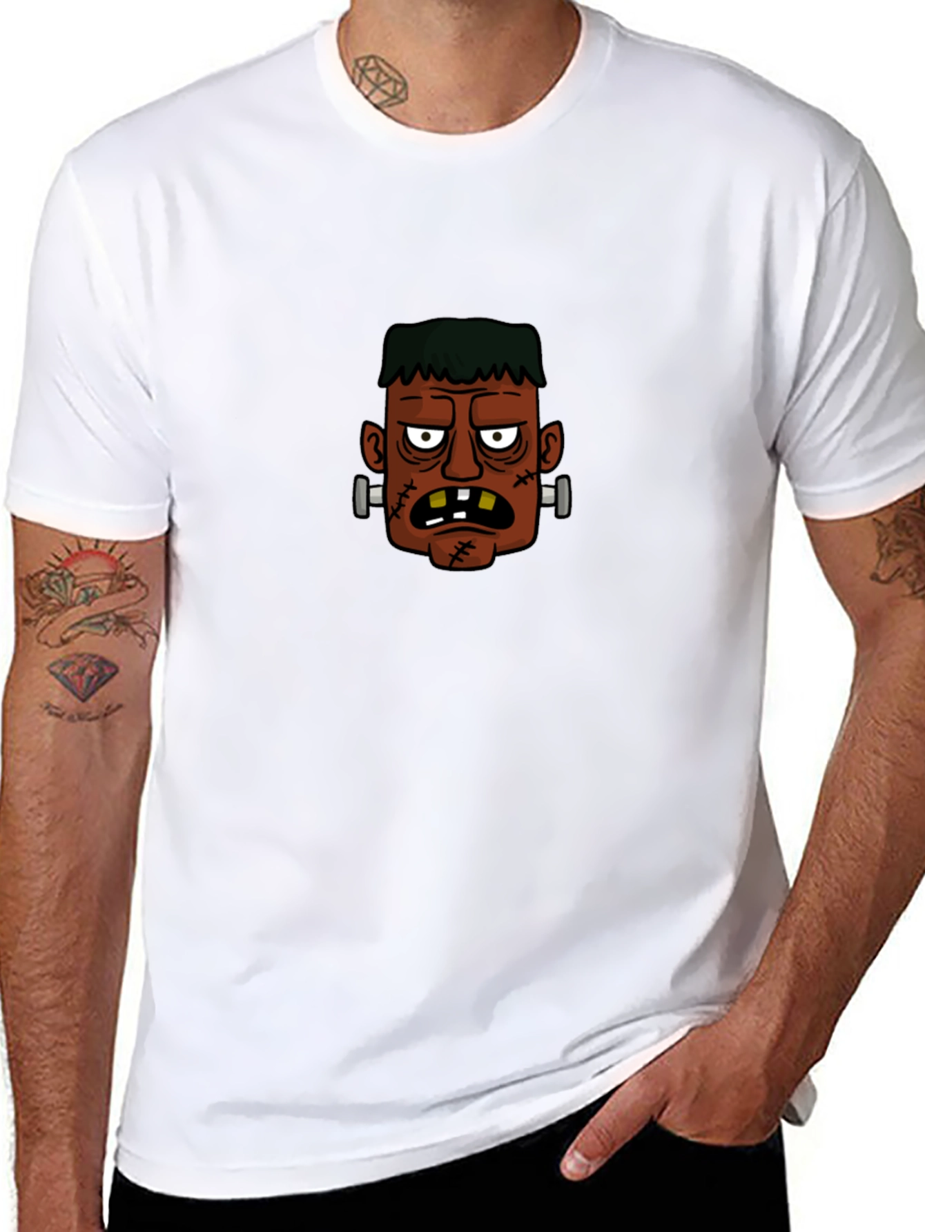 Black Frankenstein Graphic T-Shirt - Black view 8