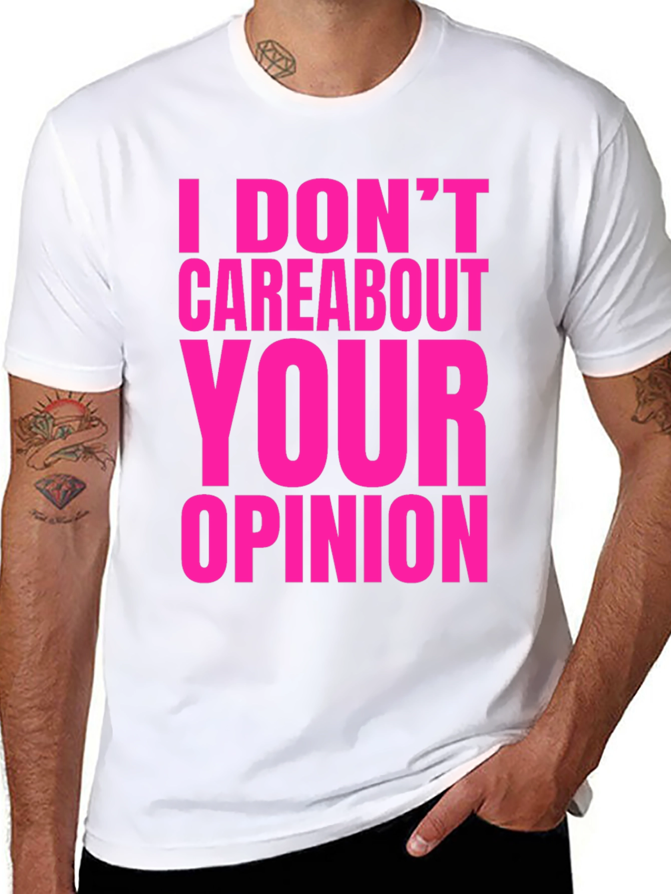 Black I Don't Care About Your Opinion Graphic Tee view 8