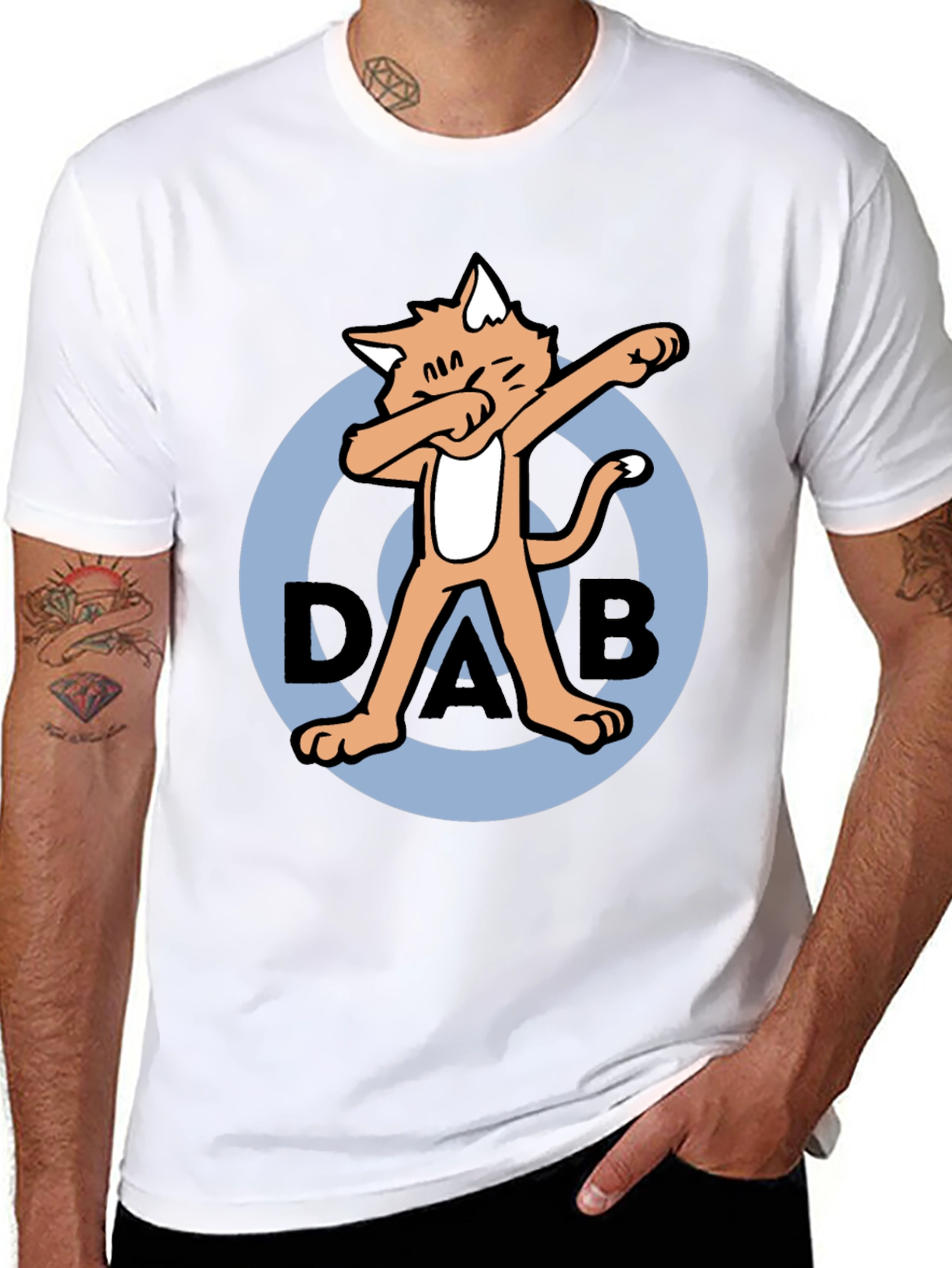 Black Dabbing Cat T-Shirt - Cool & Unique view 8
