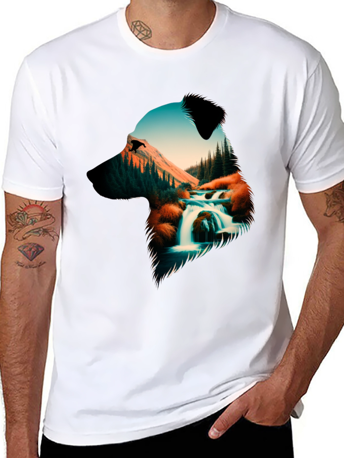 Black Nature Dog Graphic Tee - Black view 8