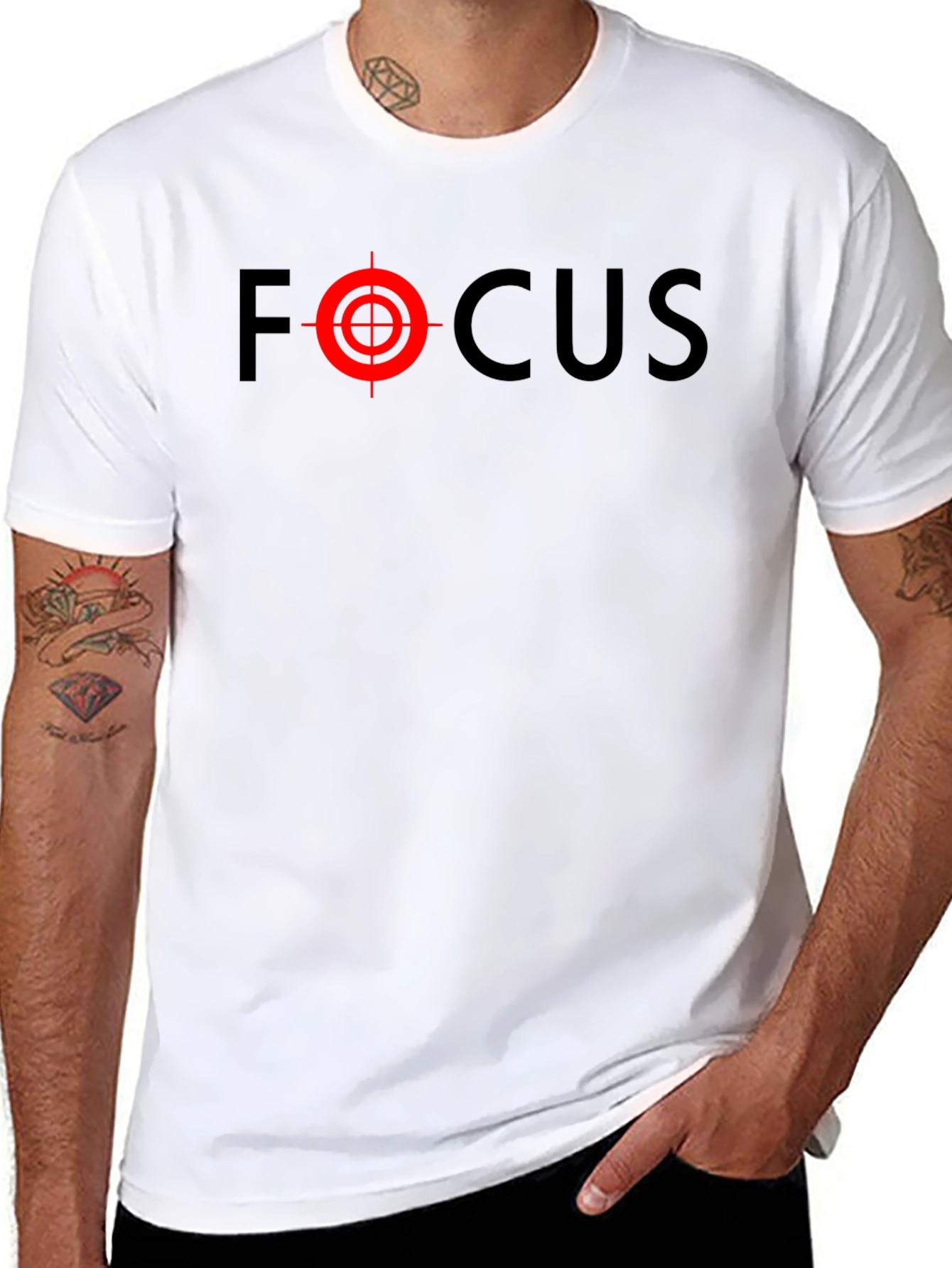 Black Focus T-Shirt - Black with Target Design view 8