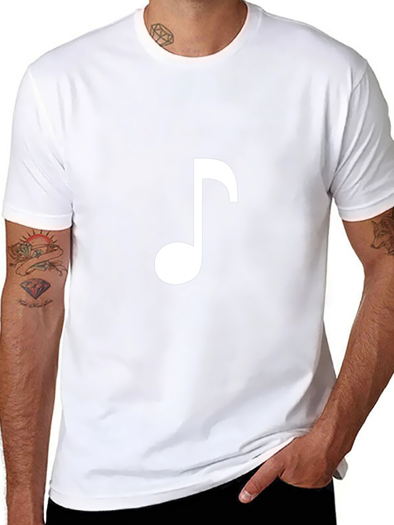 Black Music Note Black T-Shirt view 8