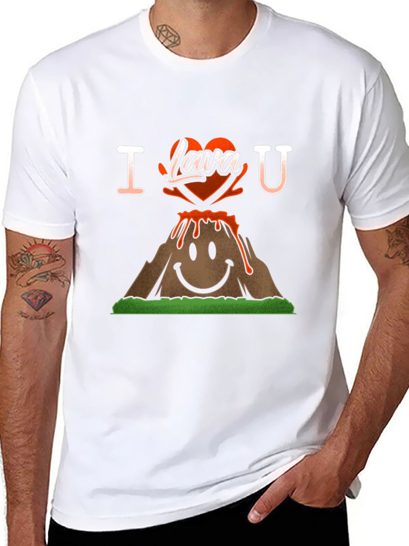 I Lava You T-Shirt - Volcano Heart Graphic Tee - 8