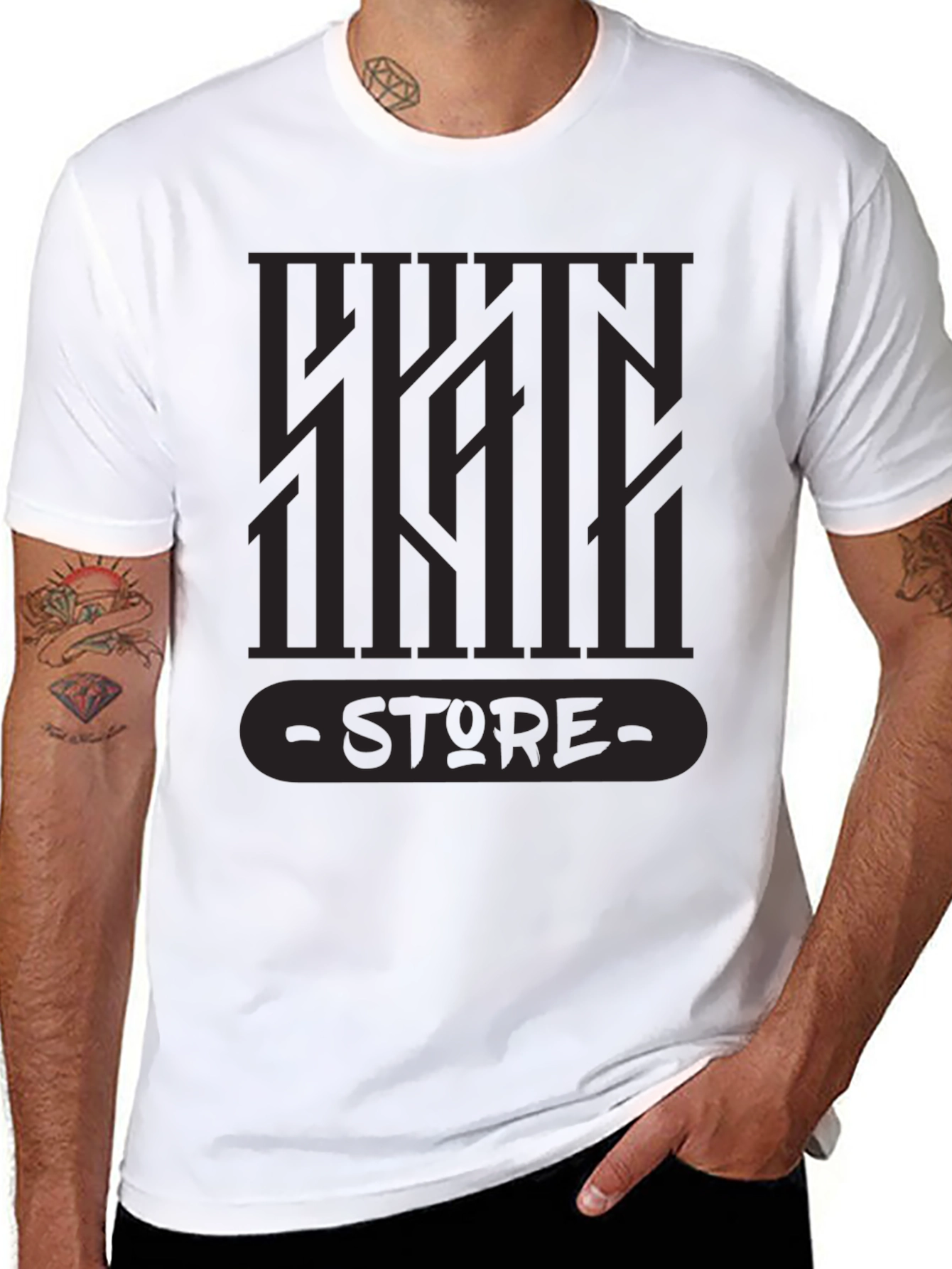 Black Urban Style Graphic Tee - Dark Design view 8