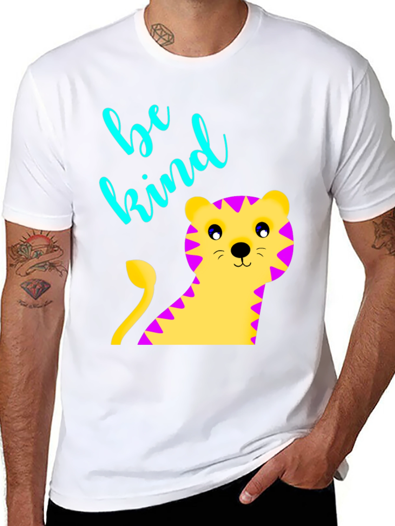 Black Be Kind Tiger Graphic Tee - Unisex view 8