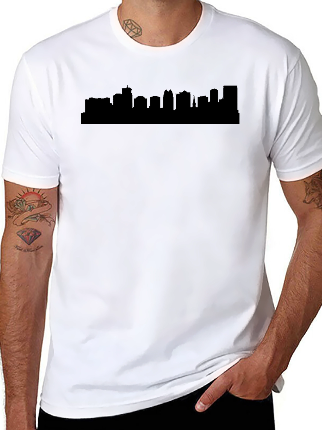 Black City Skyline Graphic Tee - Black view 8