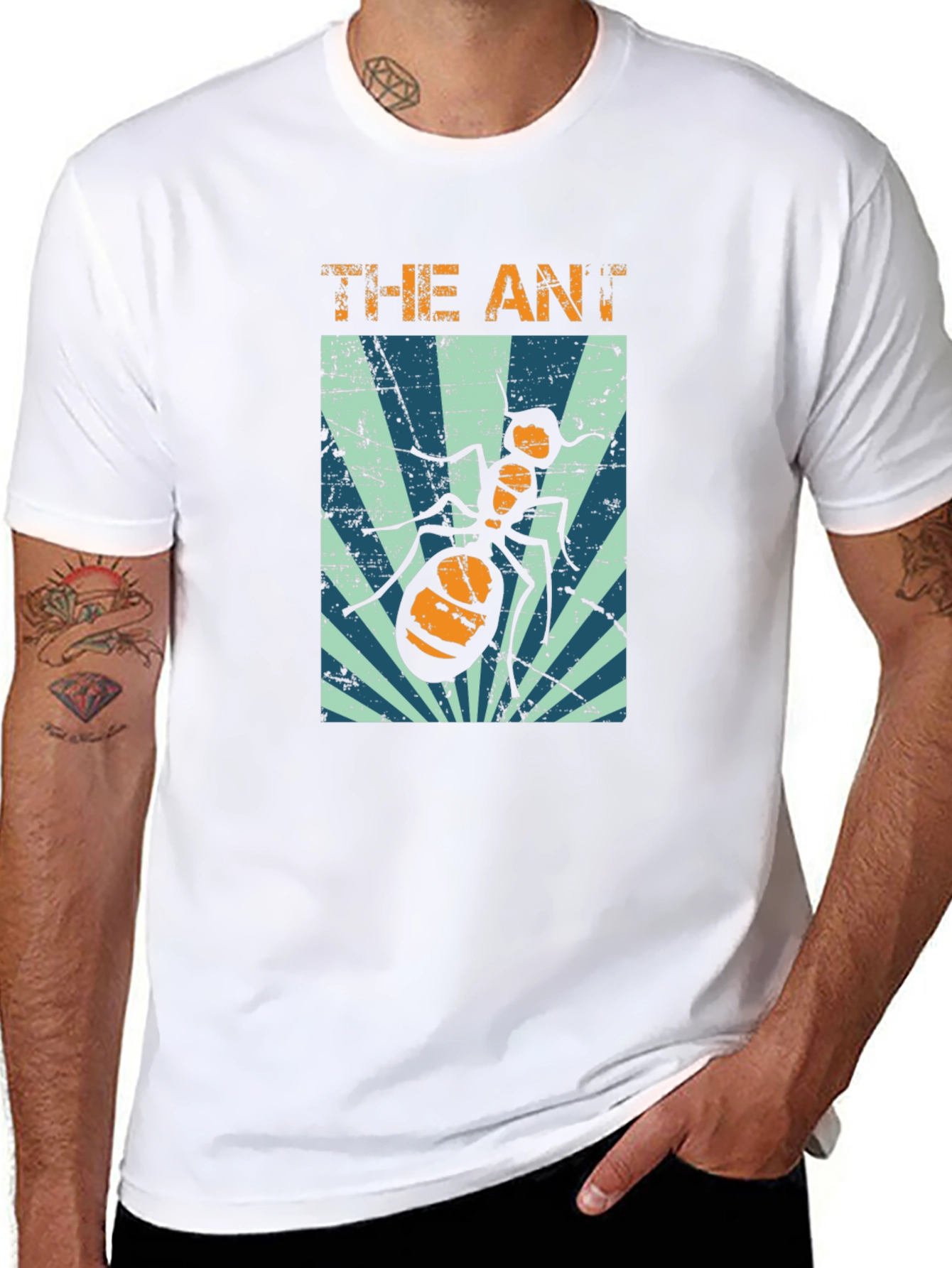 Black The Ant Graphic T-Shirt - Unique Design view 8