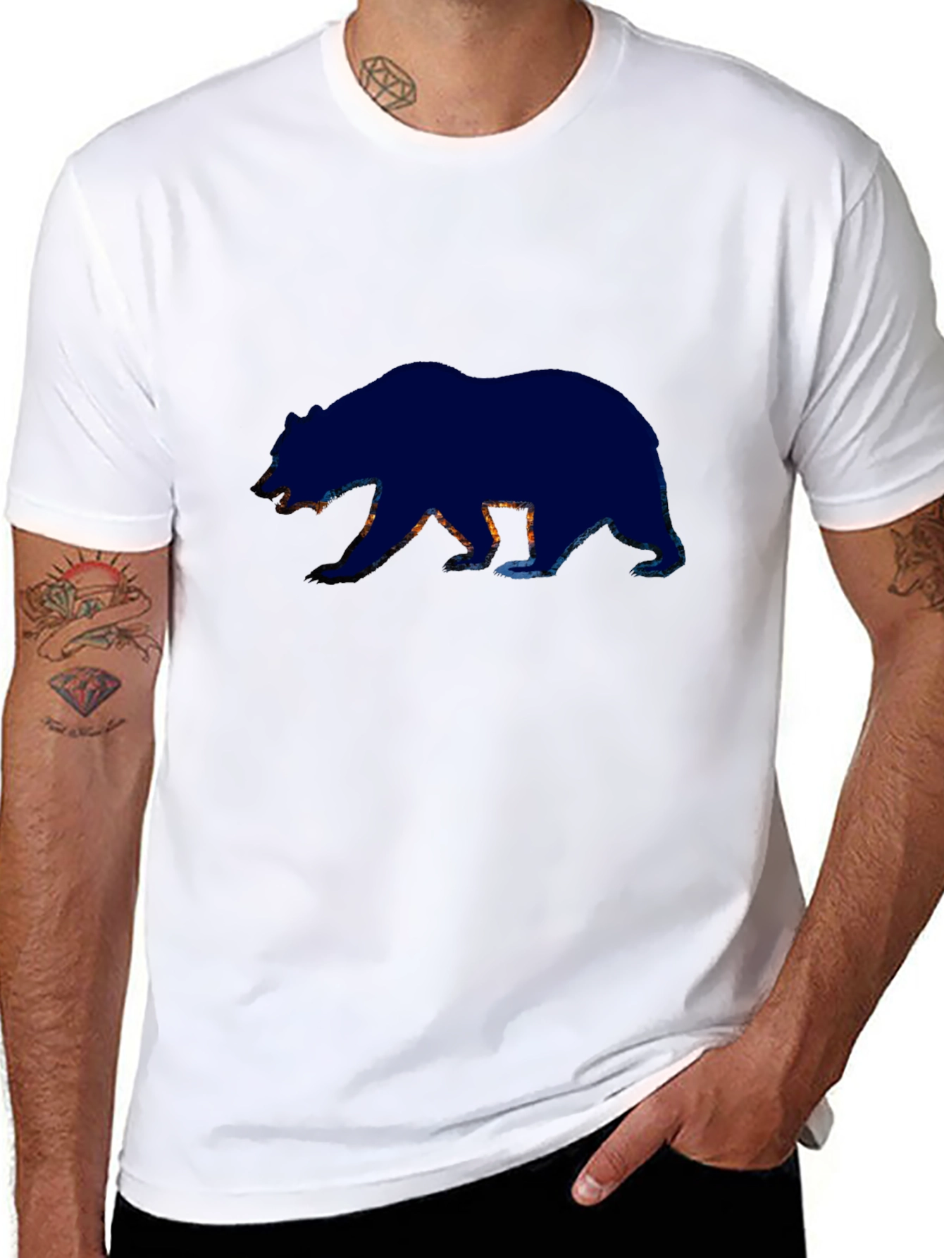 Black Bear Silhouette Graphic Tee - Black view 8
