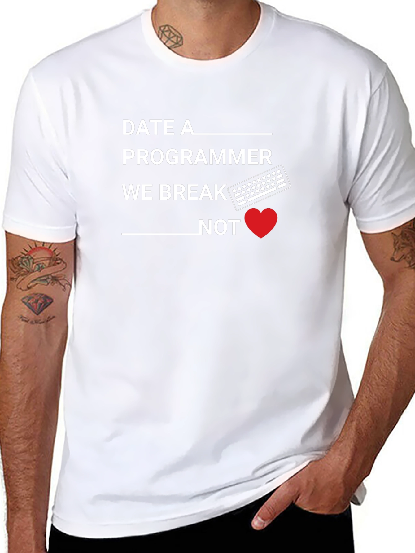 Black Date a Programmer T-Shirt - Funny Coding Humor view 8