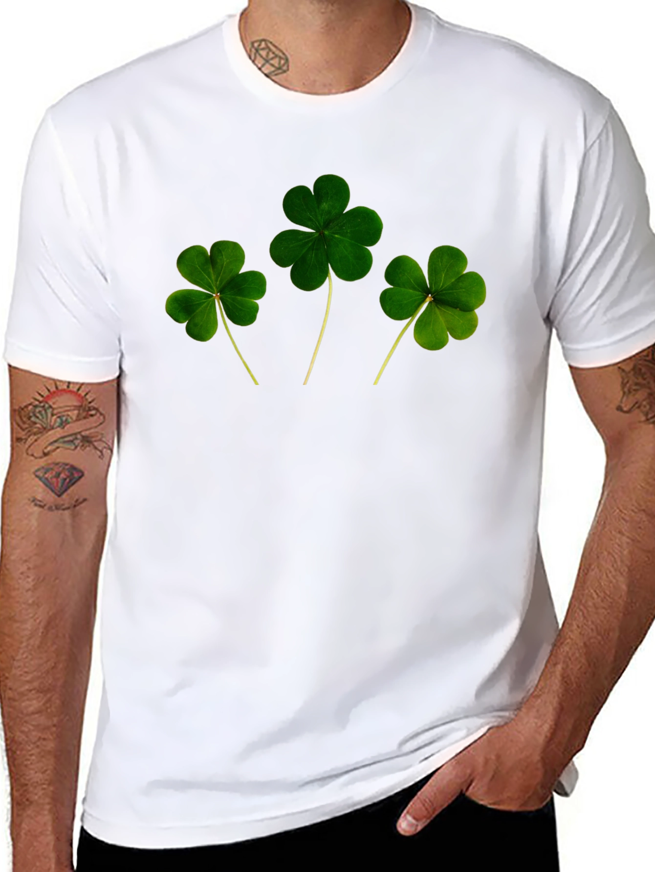Black Lucky Clover T-Shirt - St. Patrick's Day view 8