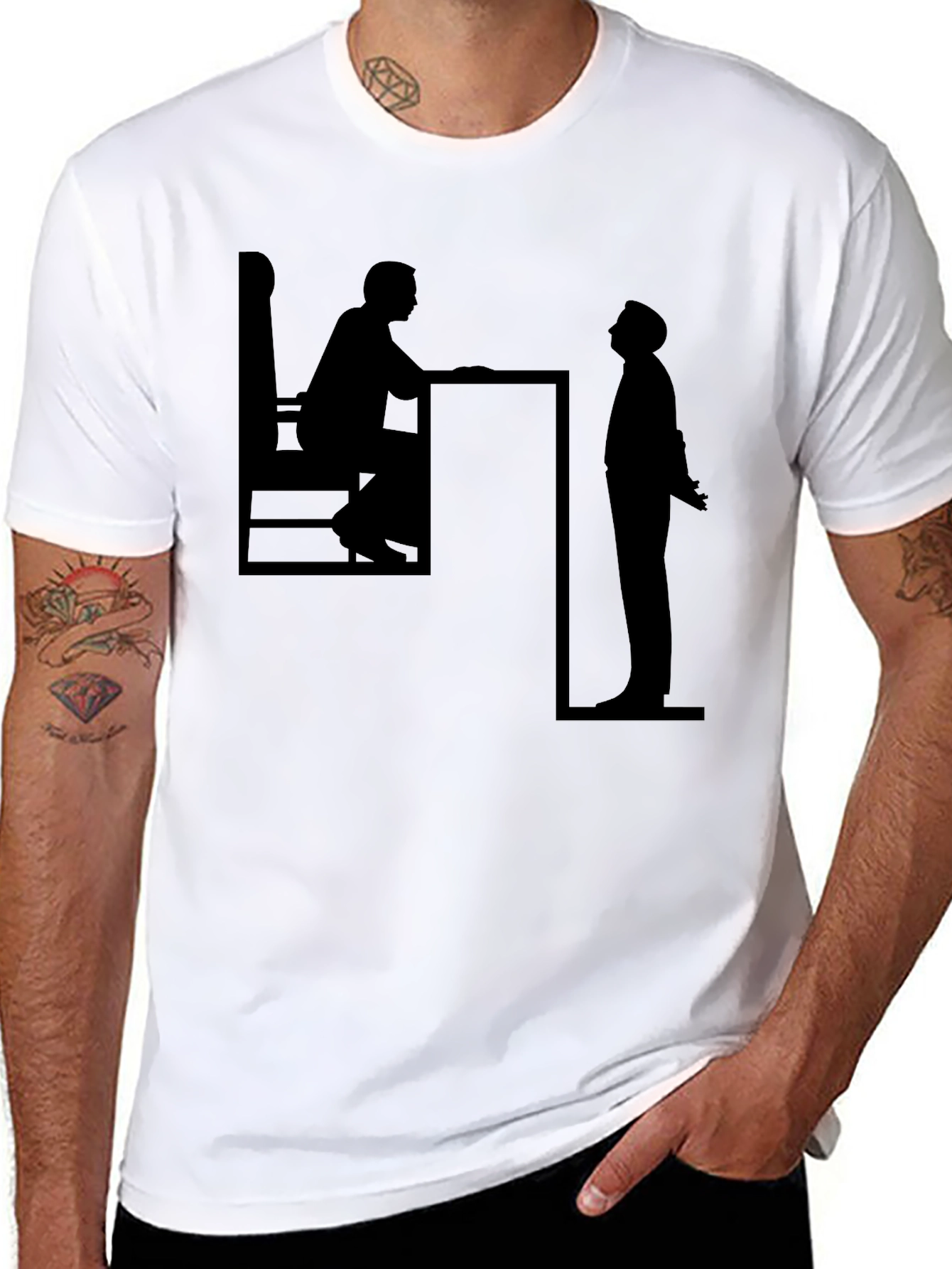 Black Silhouette Conversation Black T-Shirt view 8