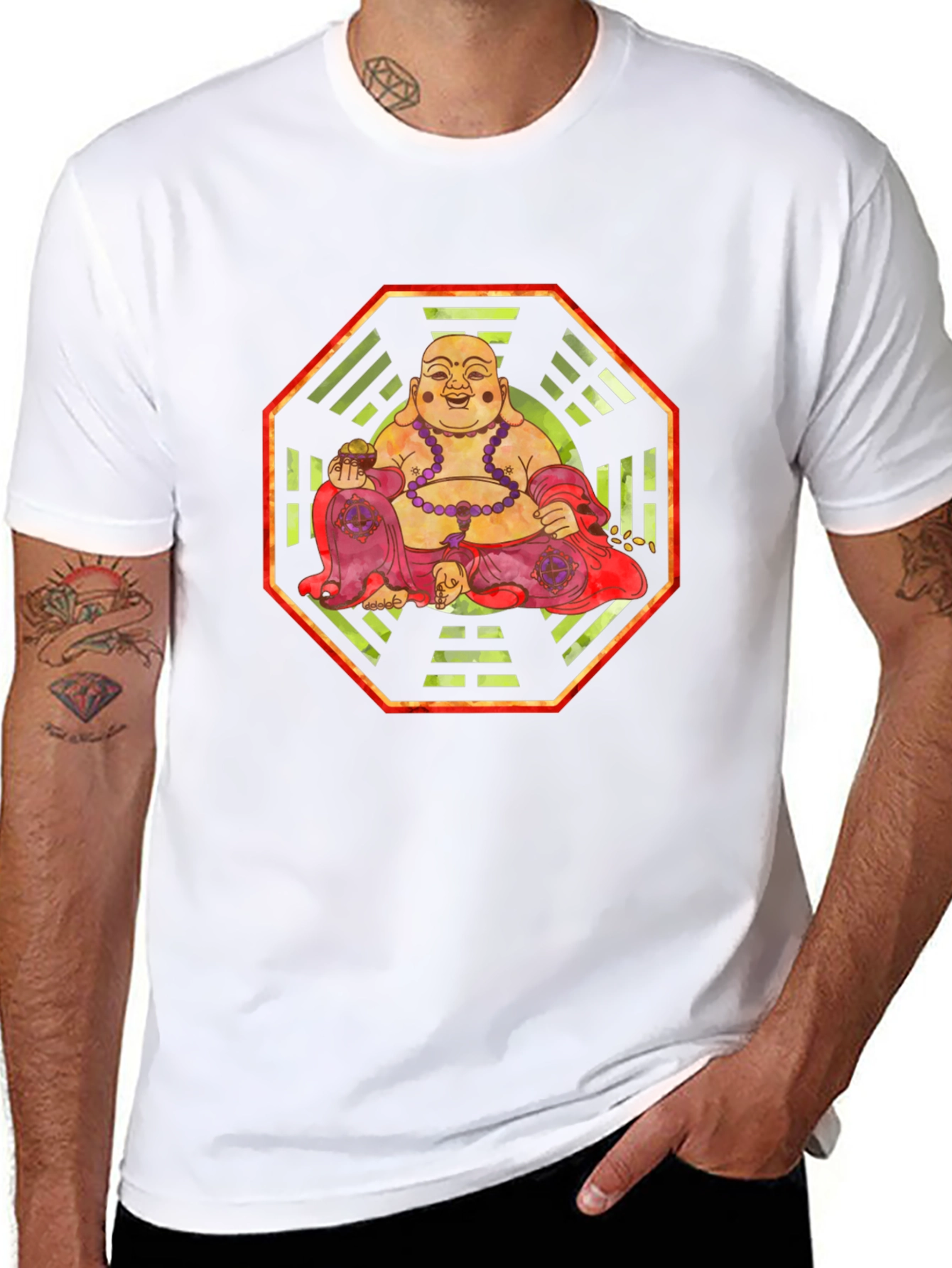 Laughing Buddha Graphic Tee - Zen Style - 8