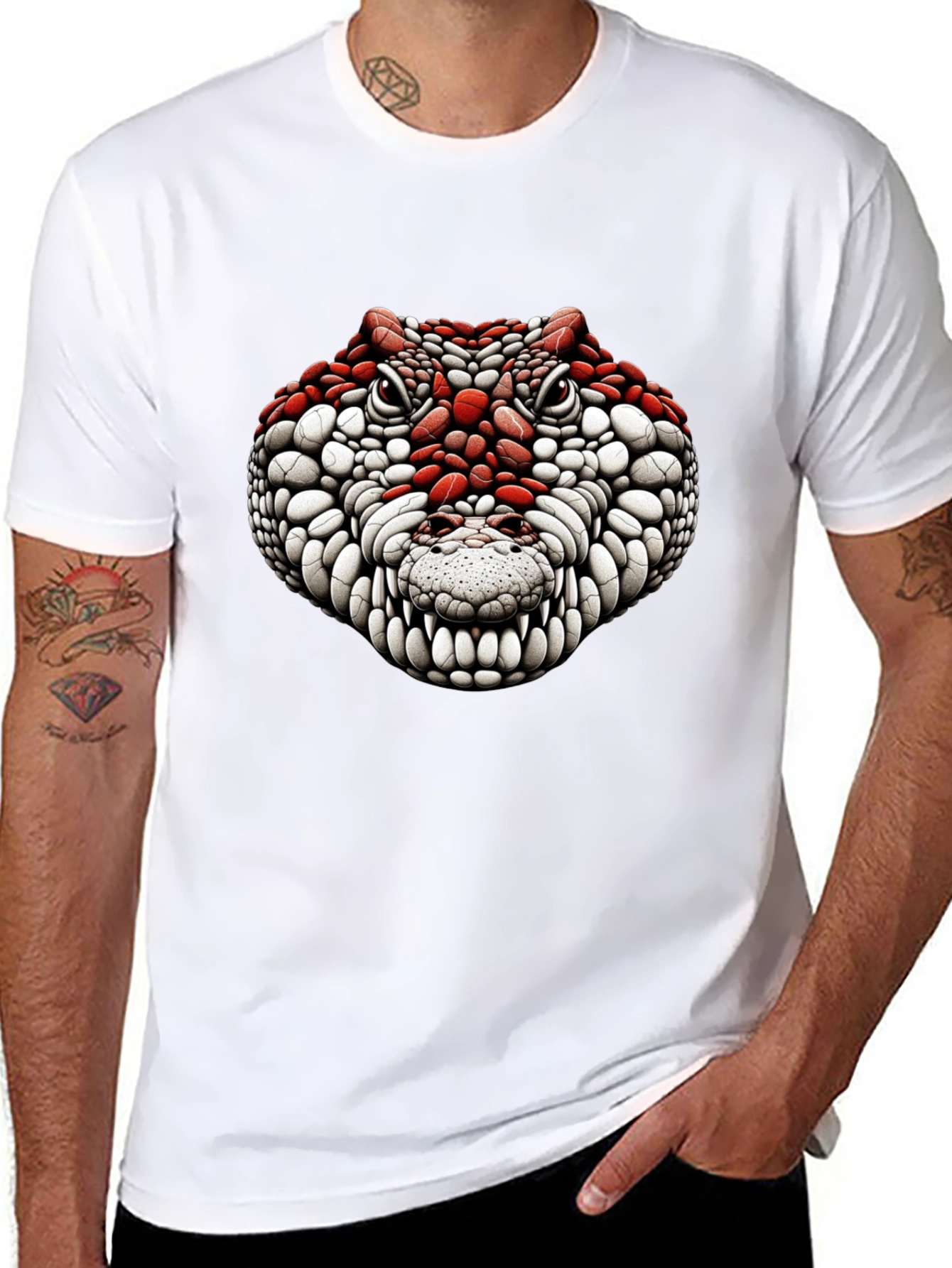 Black Crocodile Graphic Tee - Bold Reptile Design view 8