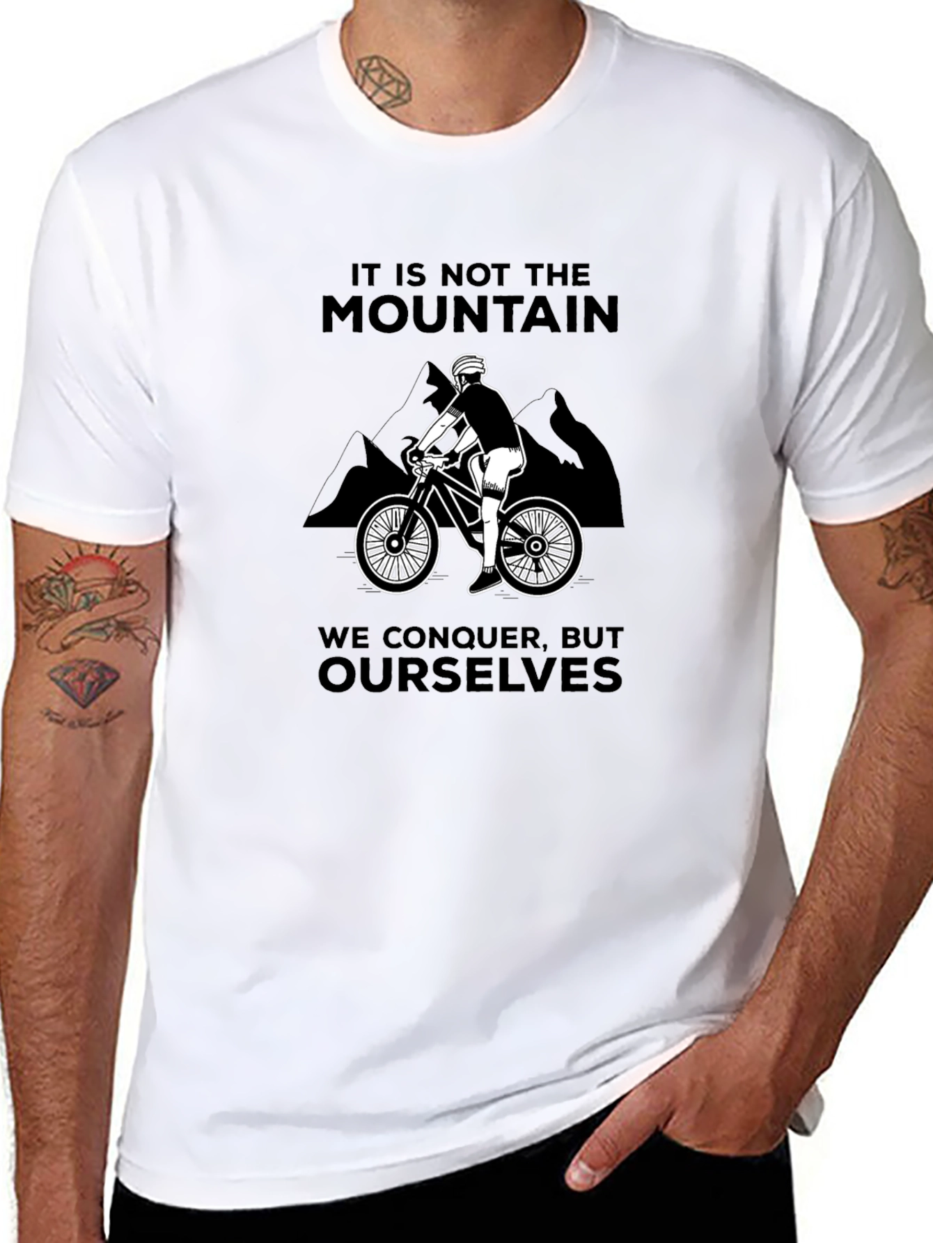 Black Mountain Biking T-Shirt - Conquer Yourself view 8