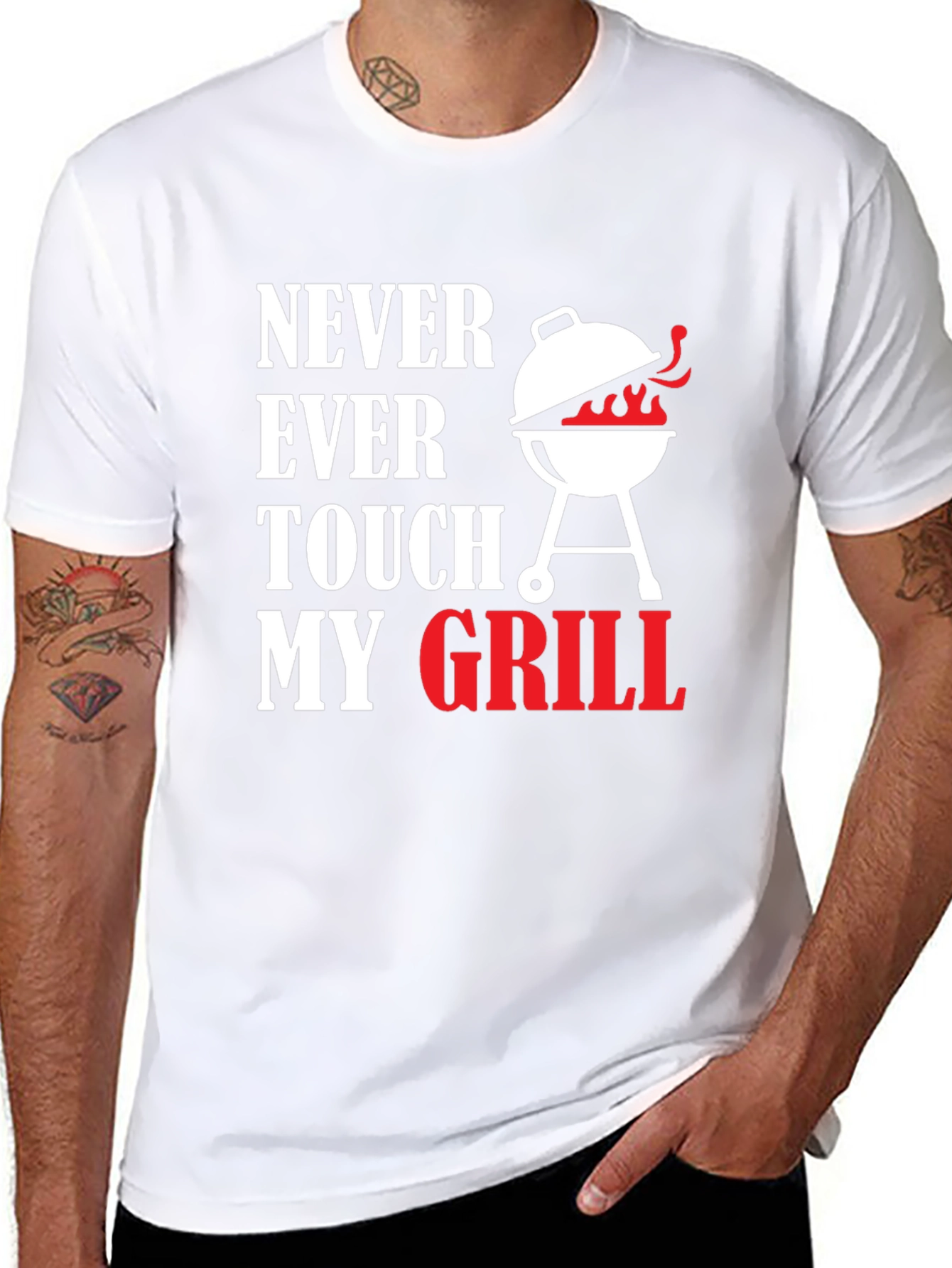Black Never Ever Touch My Grill T-Shirt view 8