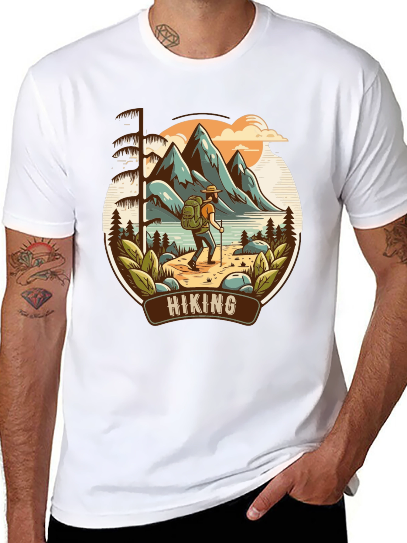 Black Hiking Adventure Graphic Tee view 8