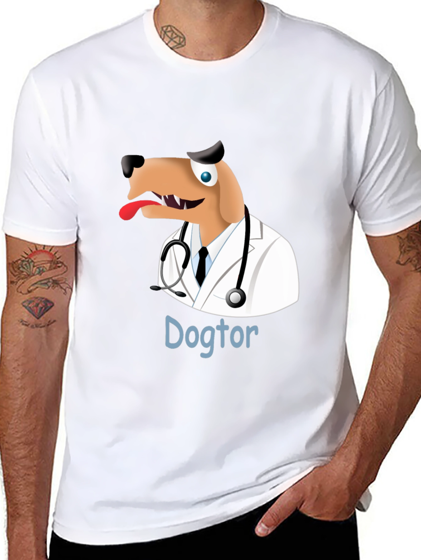 Black Dogtor T-Shirt - Funny Doctor Dog Tee view 8