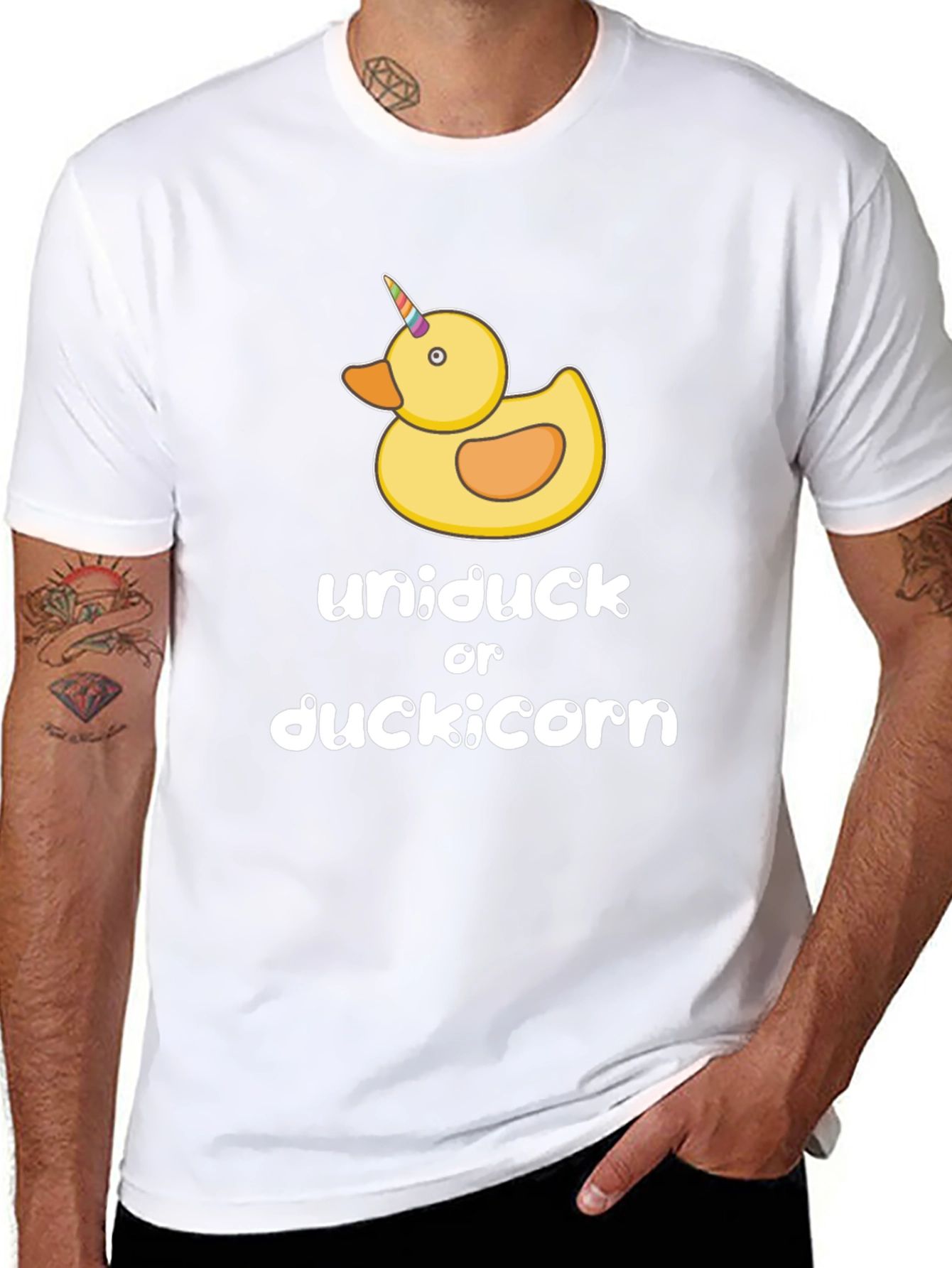 Black Uniduck or Duckicorn T-Shirt - Novelty Tee view 8