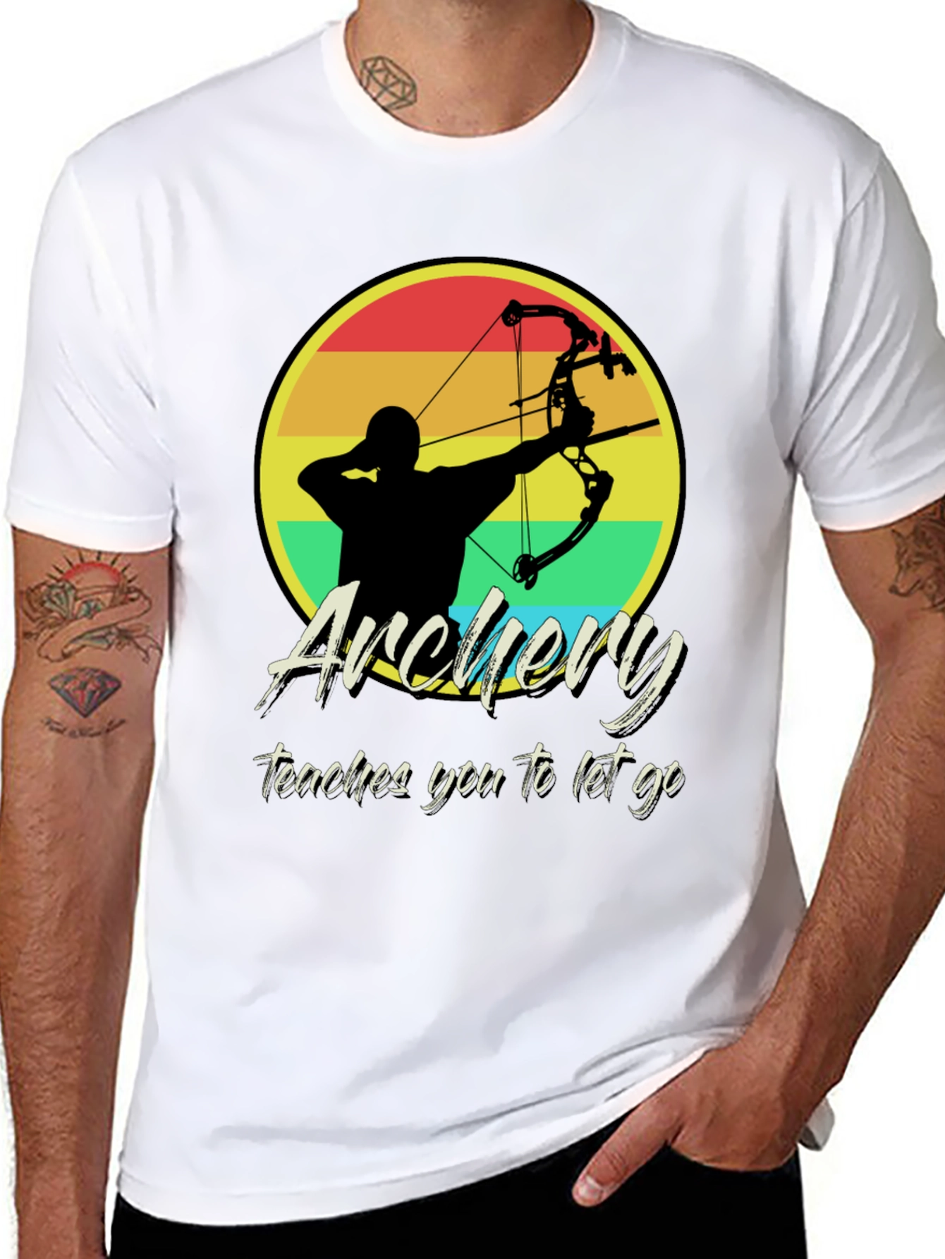Black Archery Teaches You To Let Go T-Shirt view 8